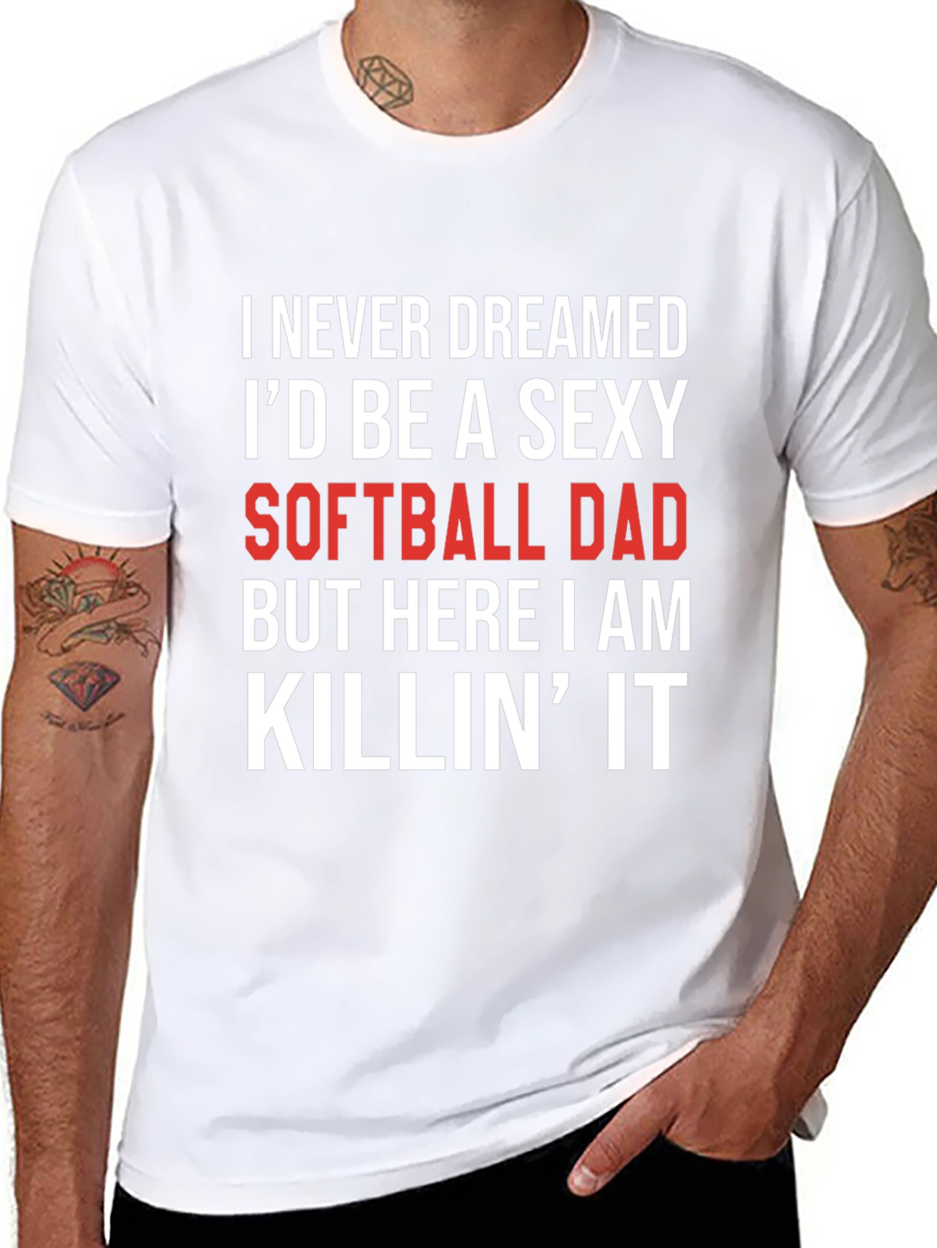 Sexy Softball Dad T-Shirt - Novelty Graphic Tee