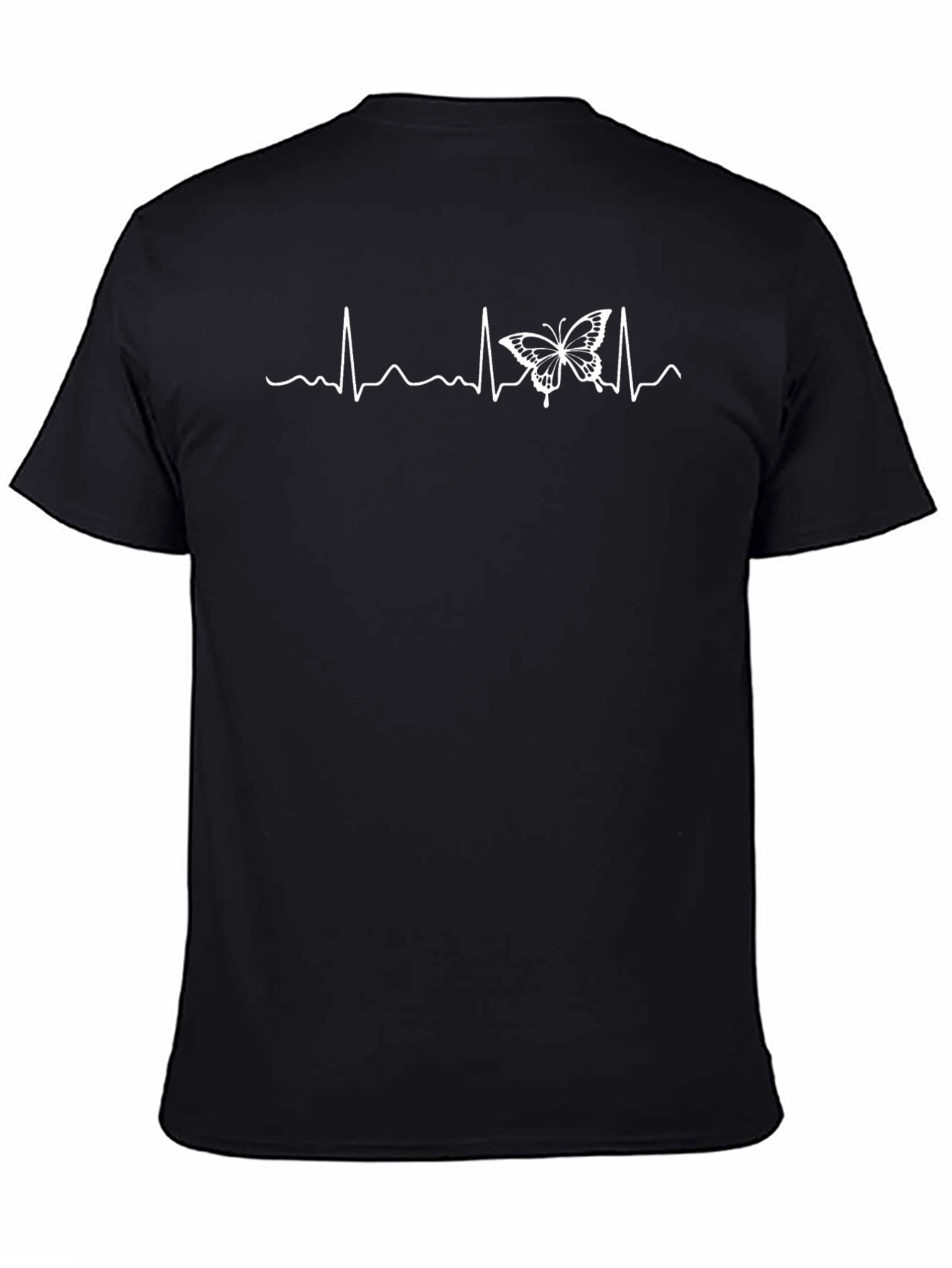 Butterfly Heartbeat Graphic Tee - Black