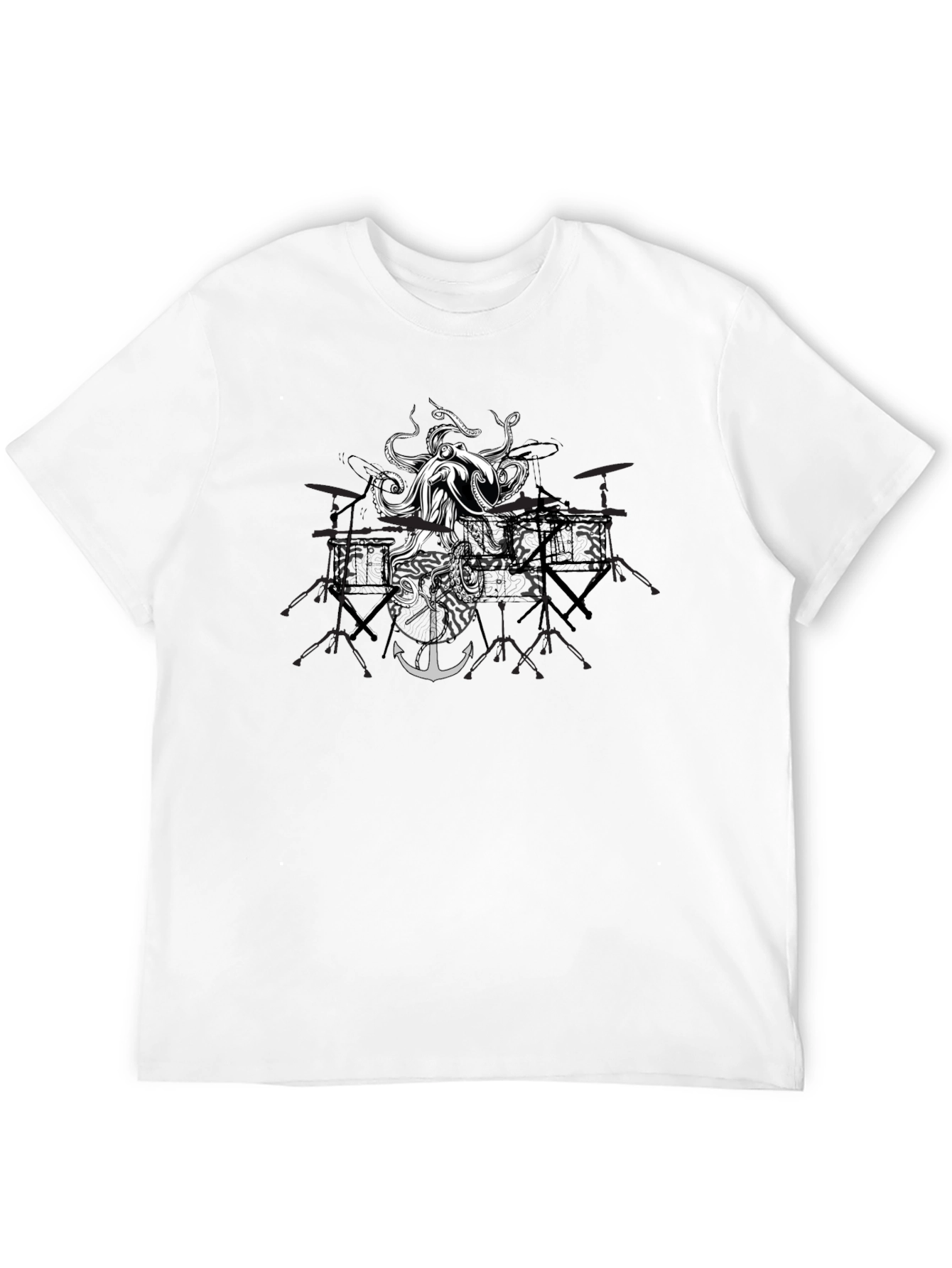 Octopus Drum Set Graphic Tee - Black