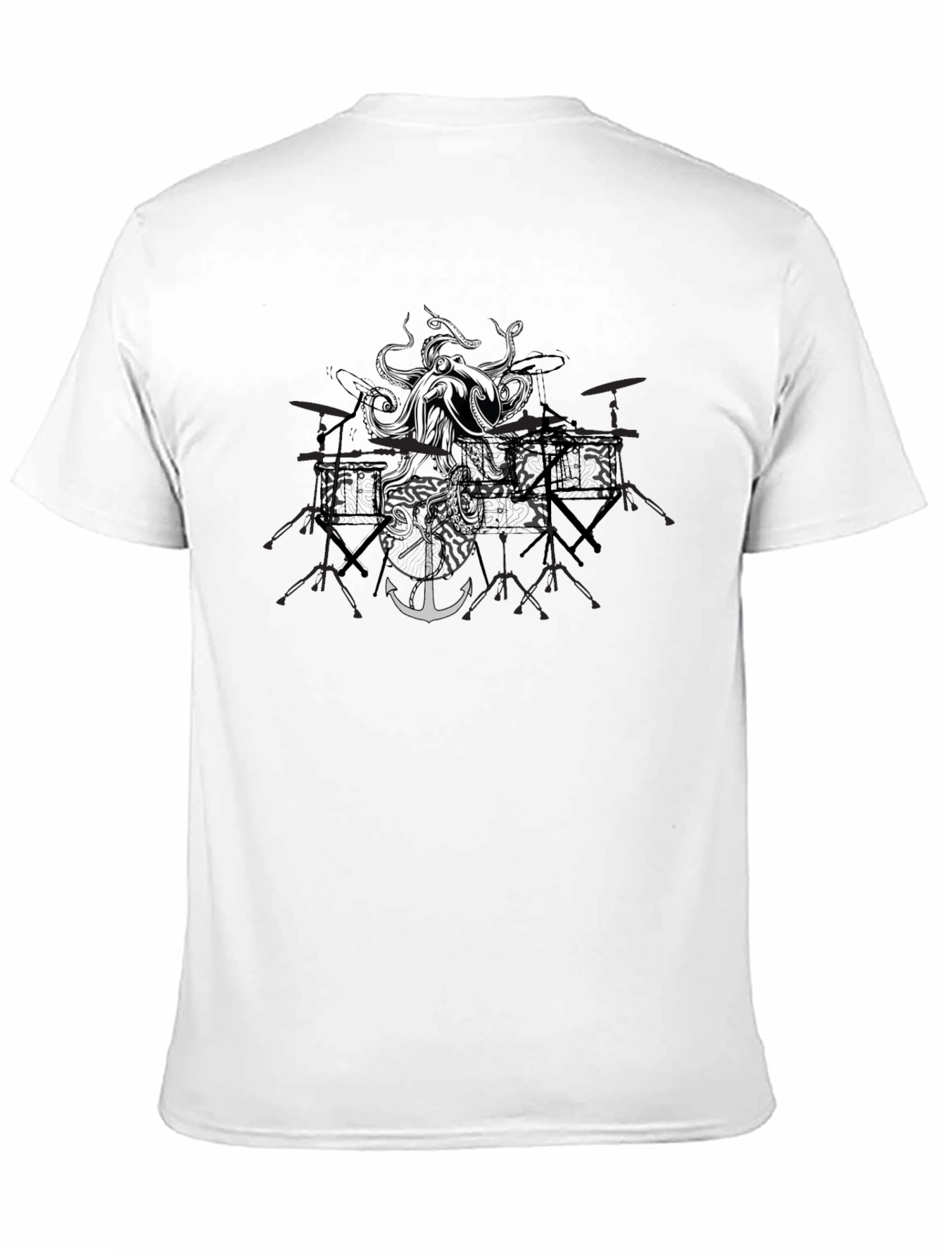 Octopus Drum Set Graphic Tee - Black
