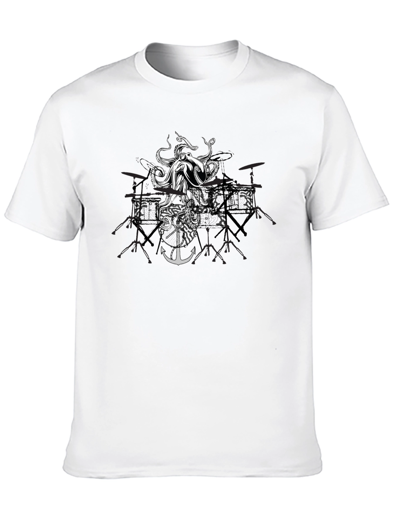 Octopus Drum Set Graphic Tee - Black