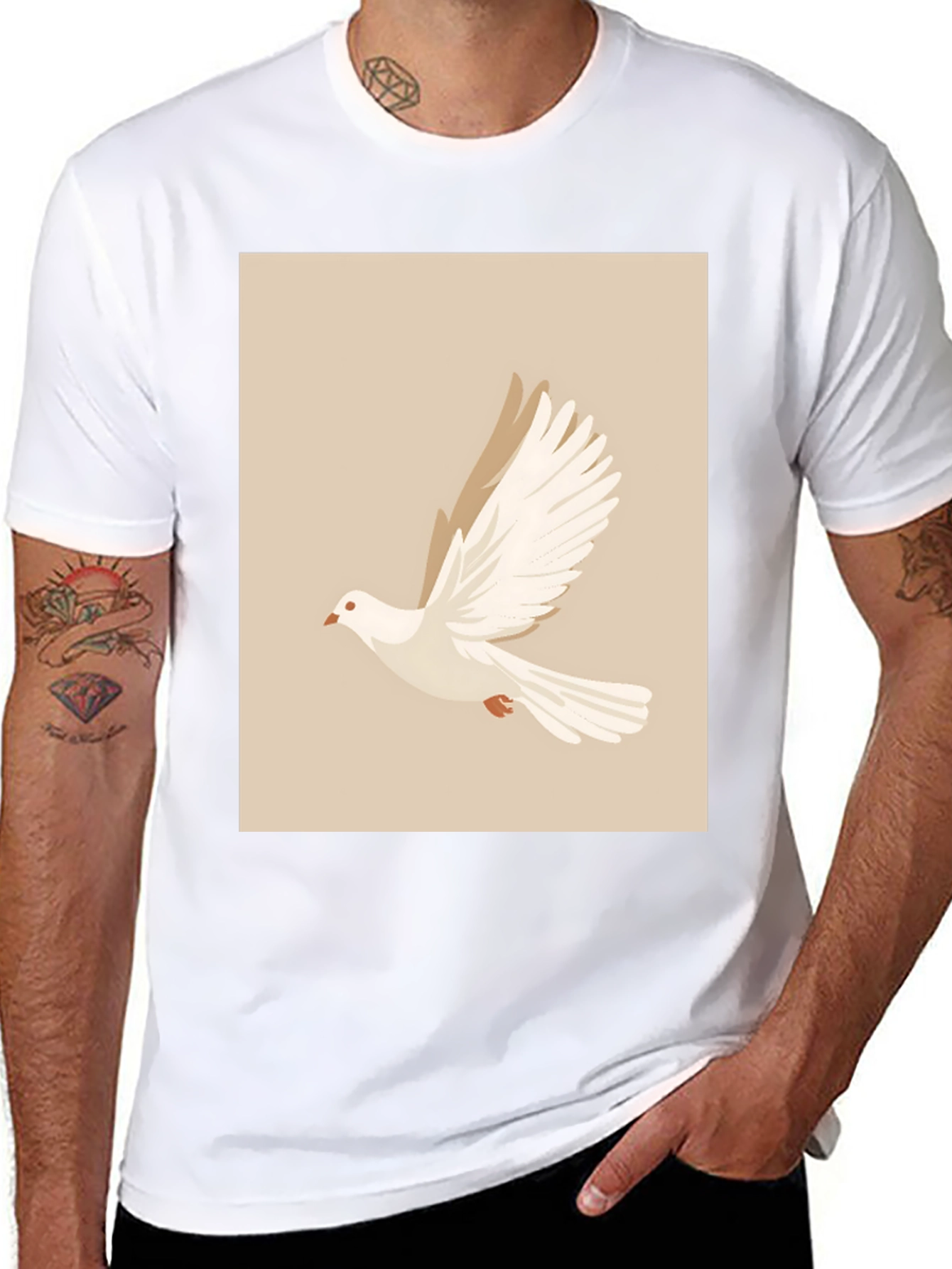 Dove Graphic Print Black T-Shirt