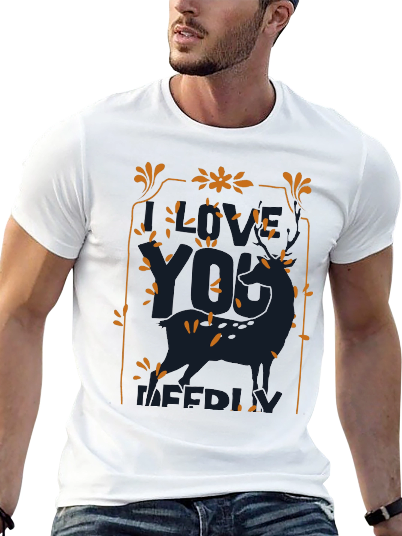 I Love You Deerly T-Shirt - Mens Graphic Tee