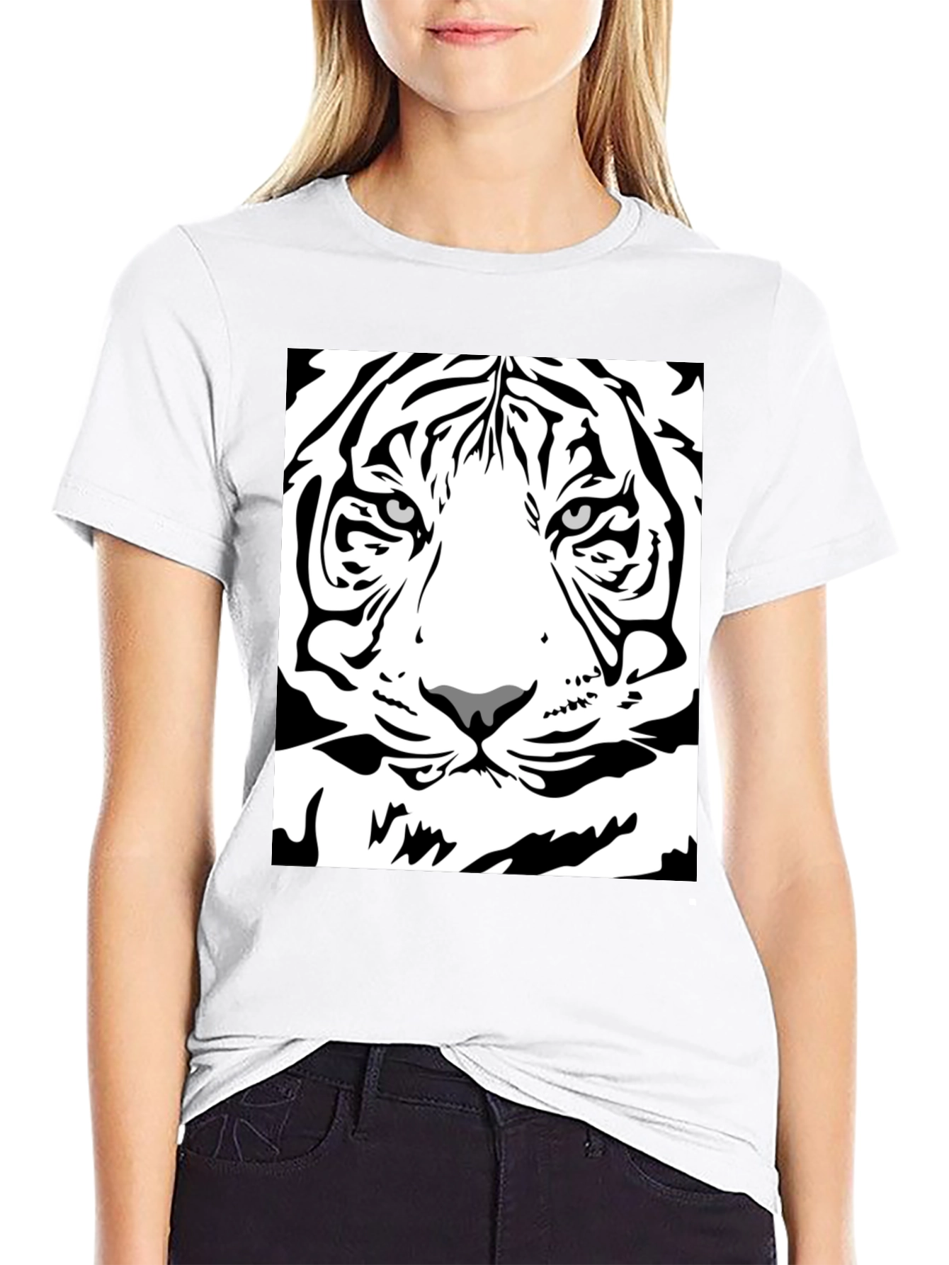 Tiger Face Graphic Tee - Mens Black T-Shirt