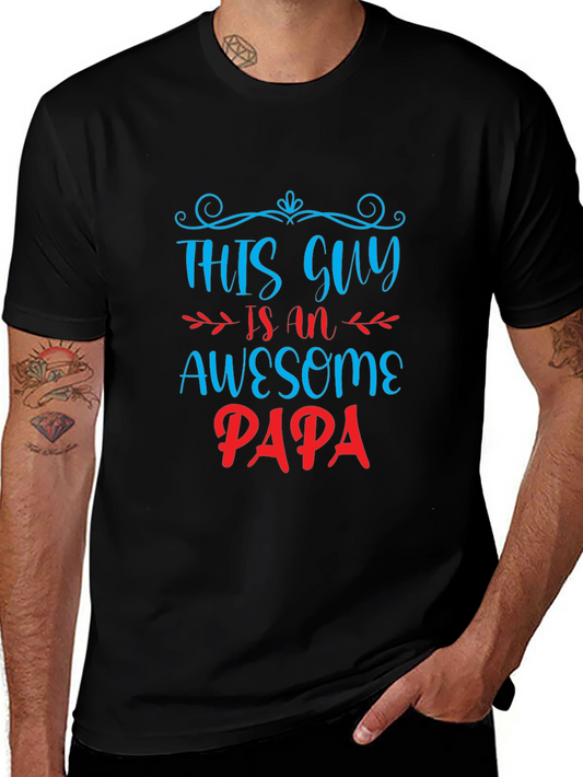 Awesome Papa T-Shirt - Mens Black Tee