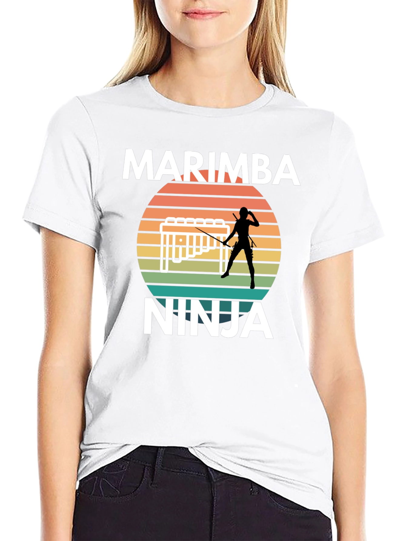 Marimba Ninja Graphic T-Shirt - Musical Martial Arts Tee