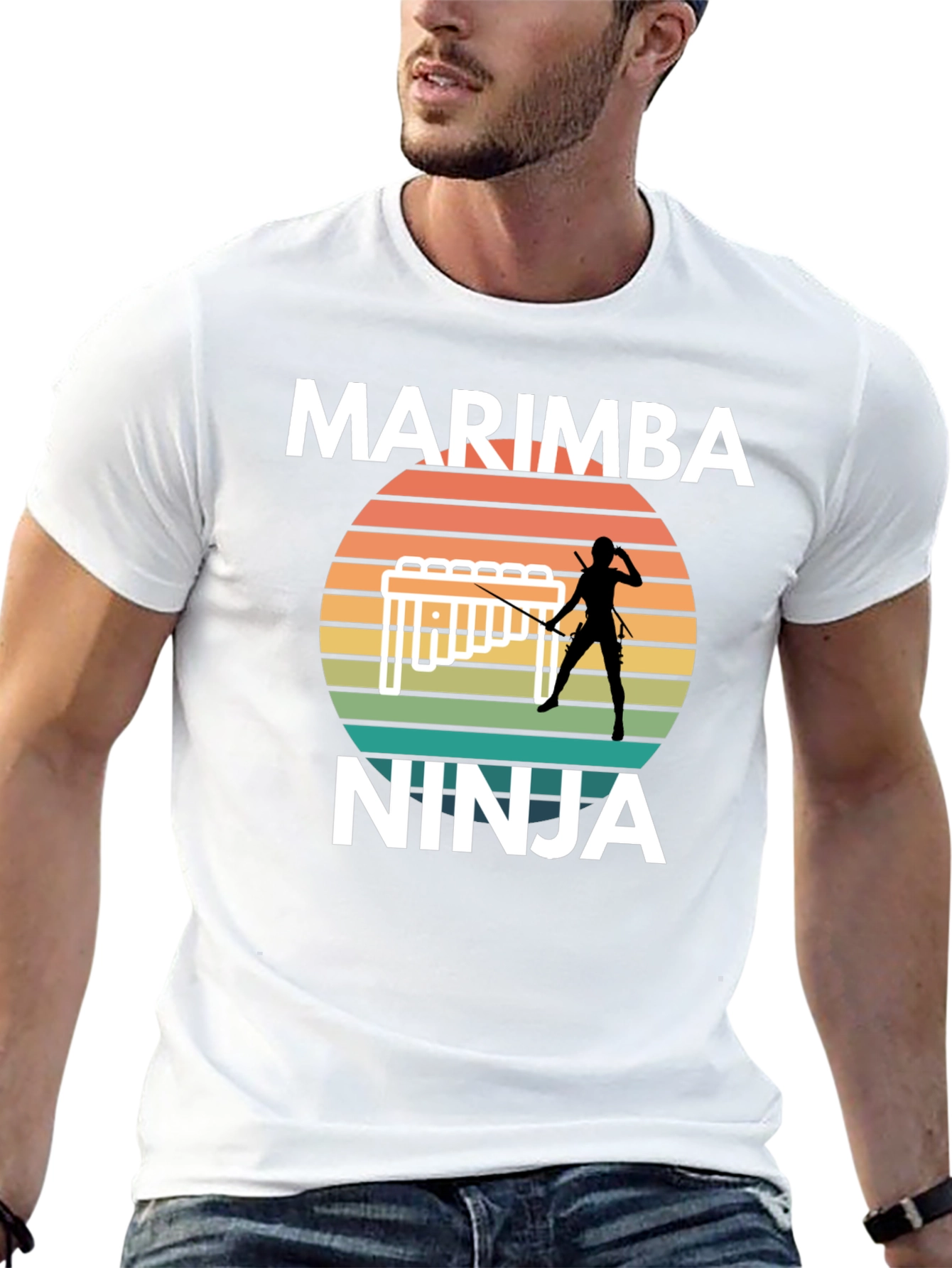 Marimba Ninja Graphic T-Shirt - Musical Martial Arts Tee