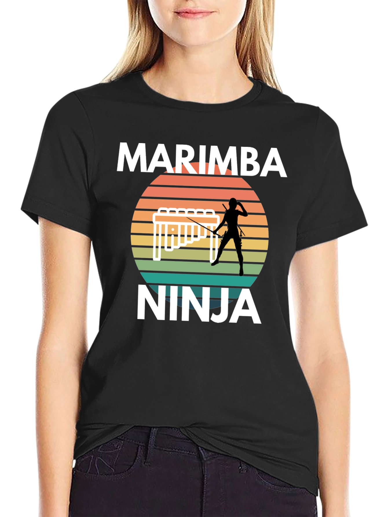 Marimba Ninja Graphic T-Shirt - Musical Martial Arts Tee