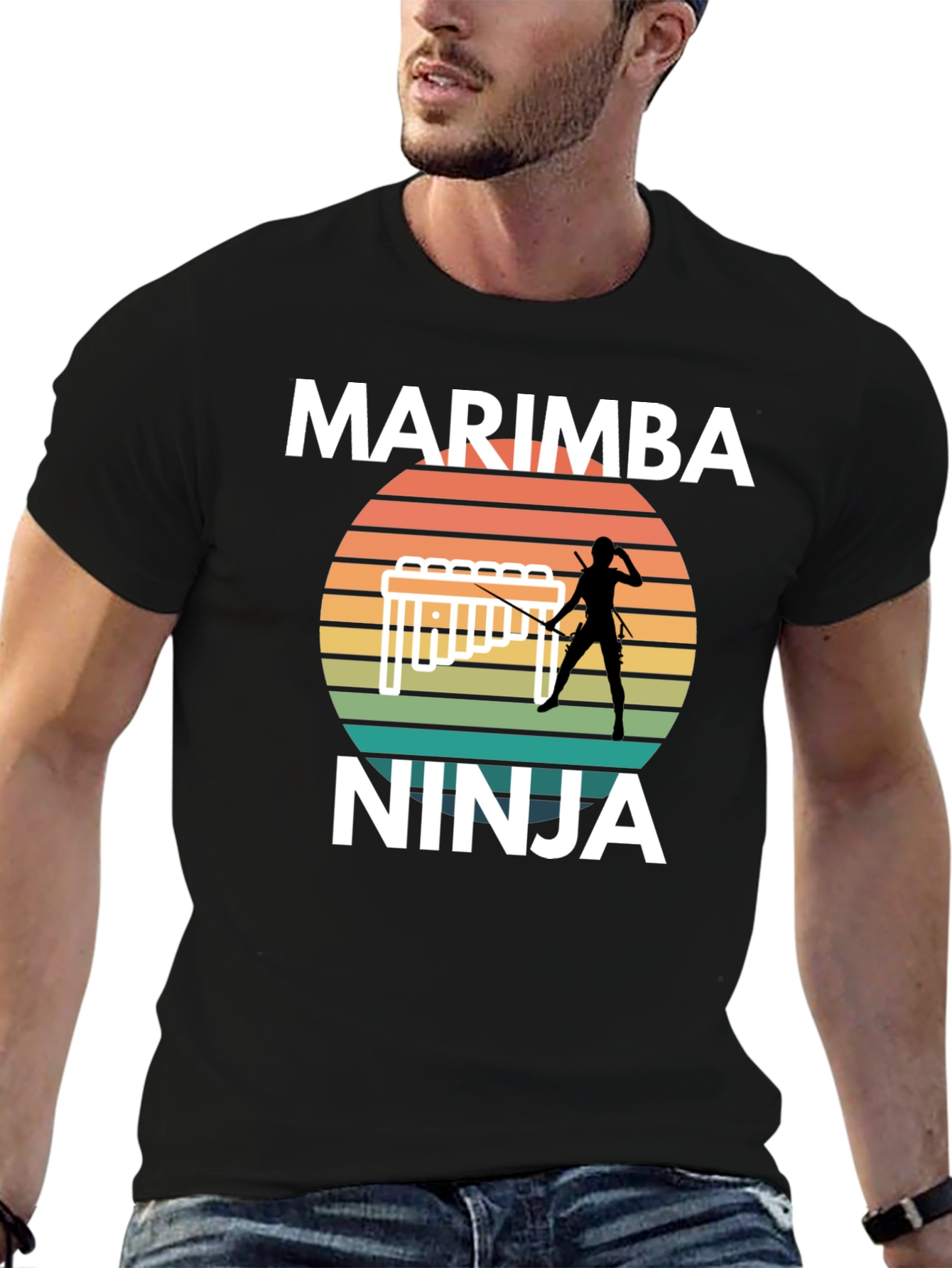 Marimba Ninja Graphic T-Shirt - Musical Martial Arts Tee