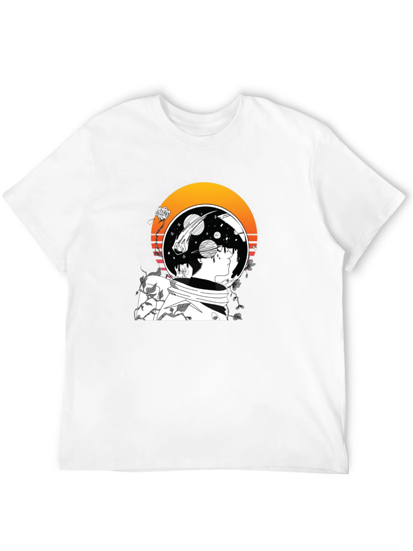 Astronaut Space Graphic T-Shirt - Black