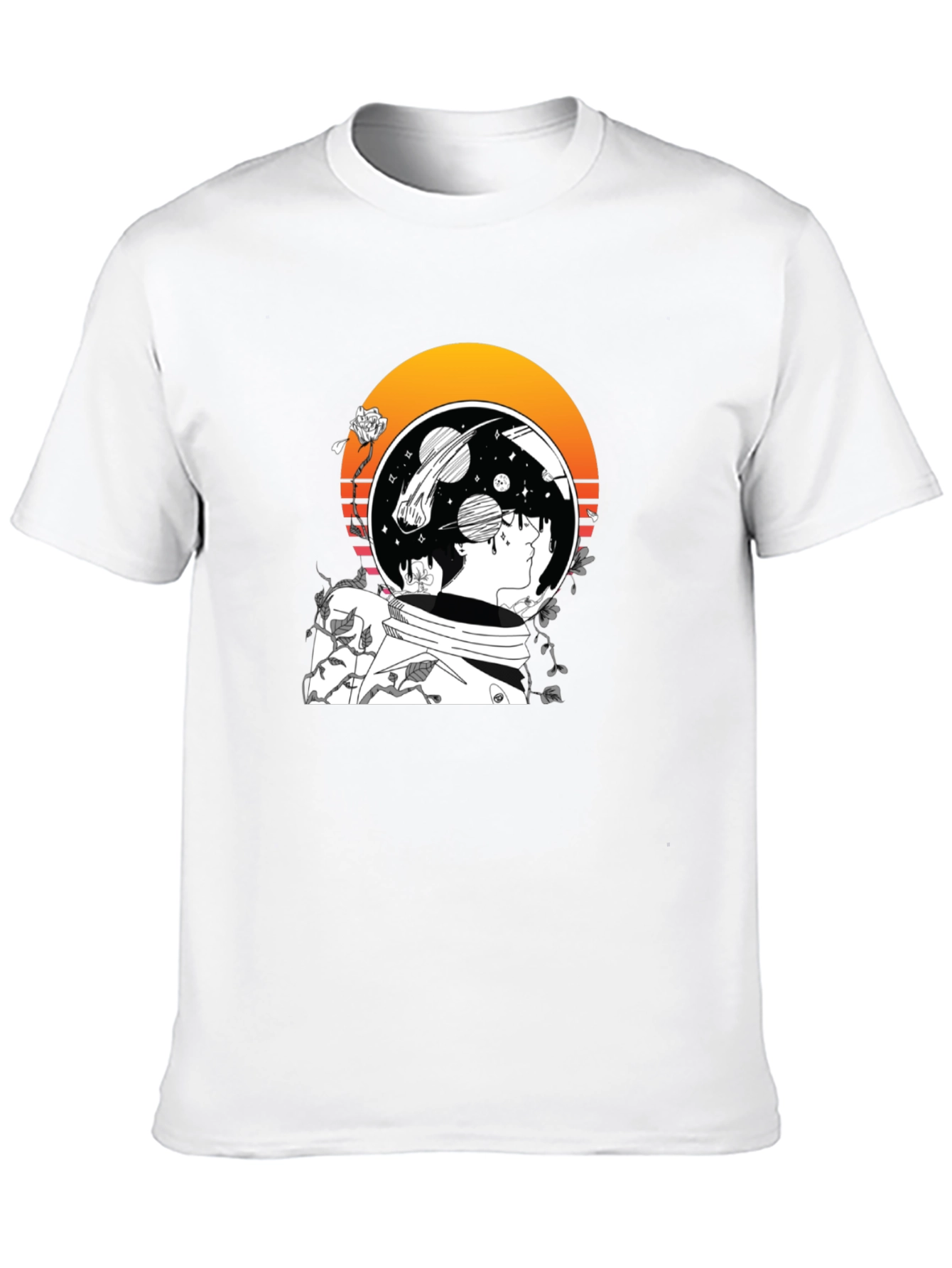 Astronaut Space Graphic T-Shirt - Black