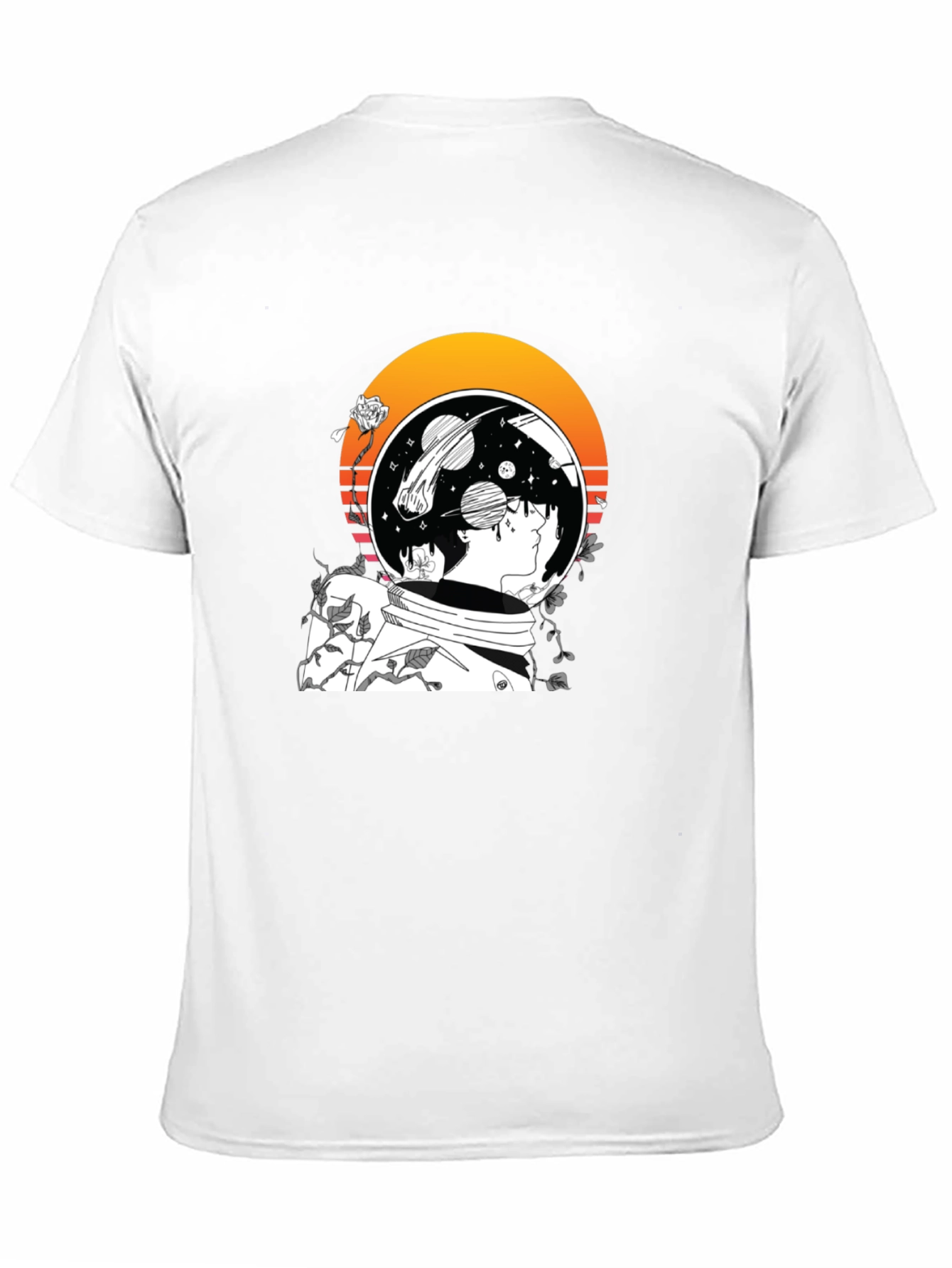 Astronaut Space Graphic T-Shirt - Black