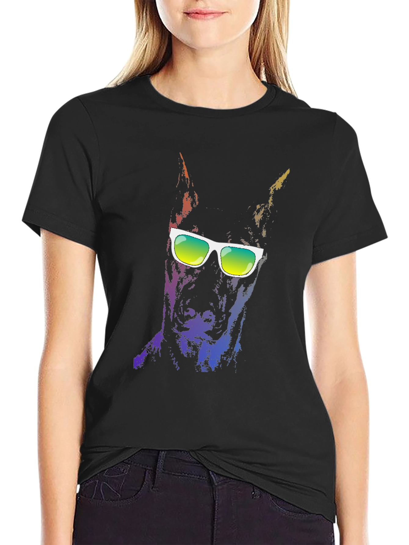 Cool Dog Graphic Tee - Stylish Black T-Shirt