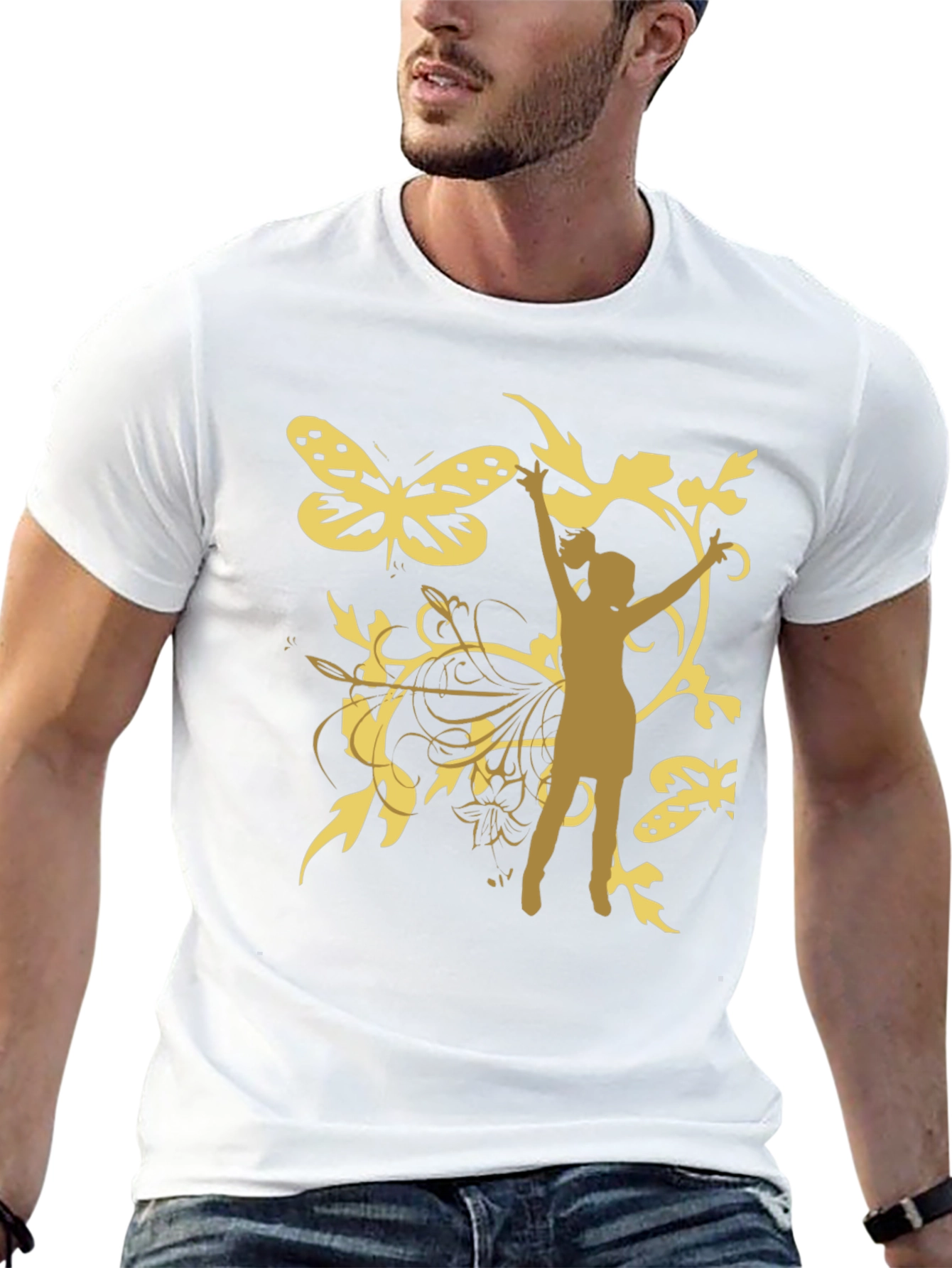 Butterfly Girl Graphic Tee - Stylish Black T-Shirt