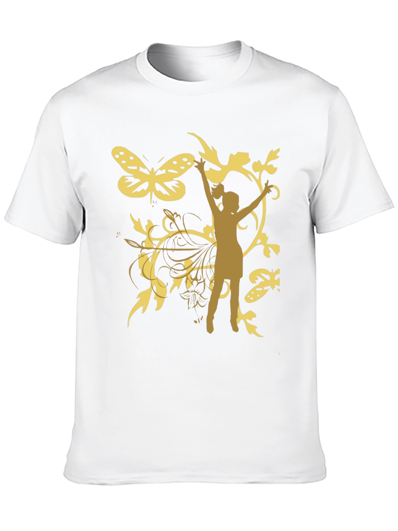 Butterfly Girl Graphic Tee - Stylish Black T-Shirt