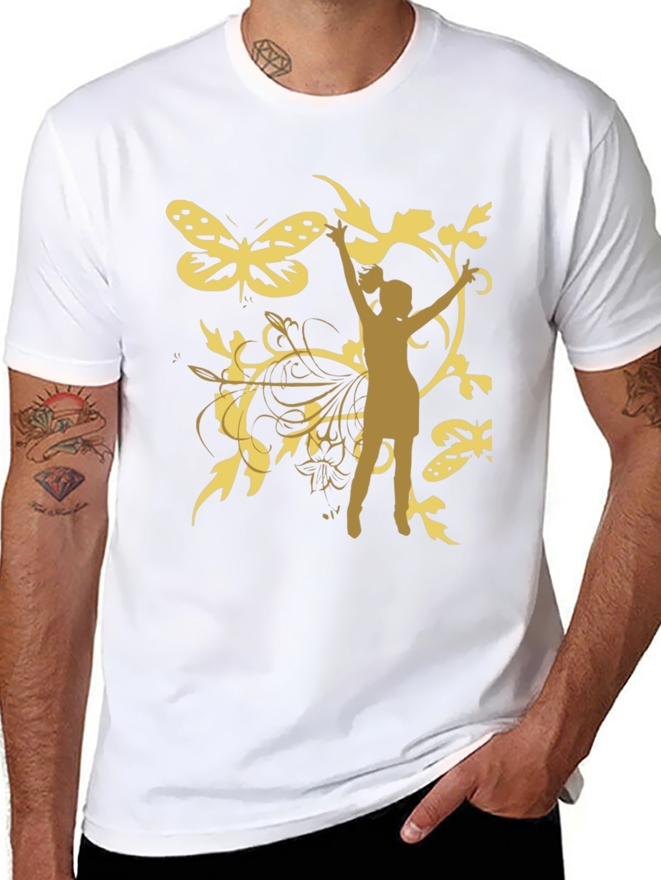 Butterfly Girl Graphic Tee - Stylish Black T-Shirt