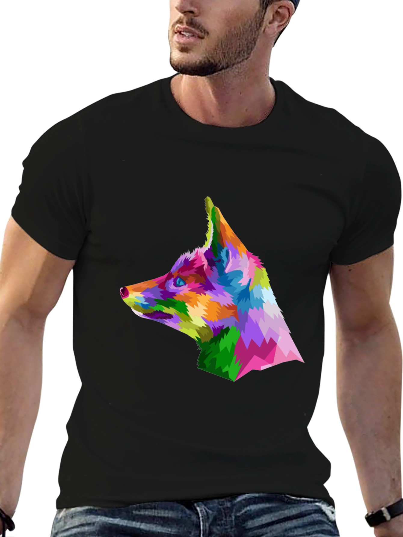 Geometric Fox Head T-Shirt