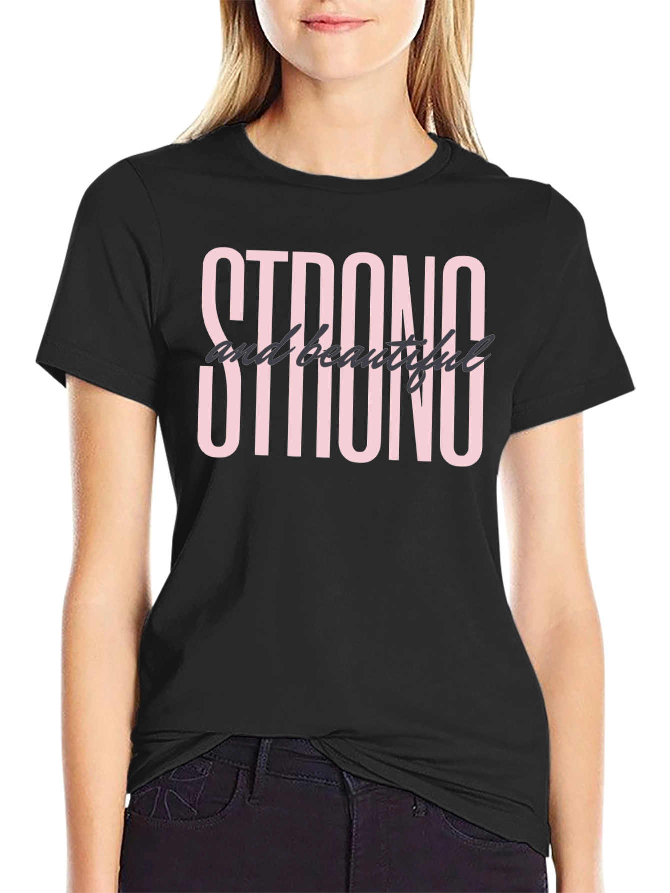 Strong and Beautiful Graphic T-Shirt - Black
