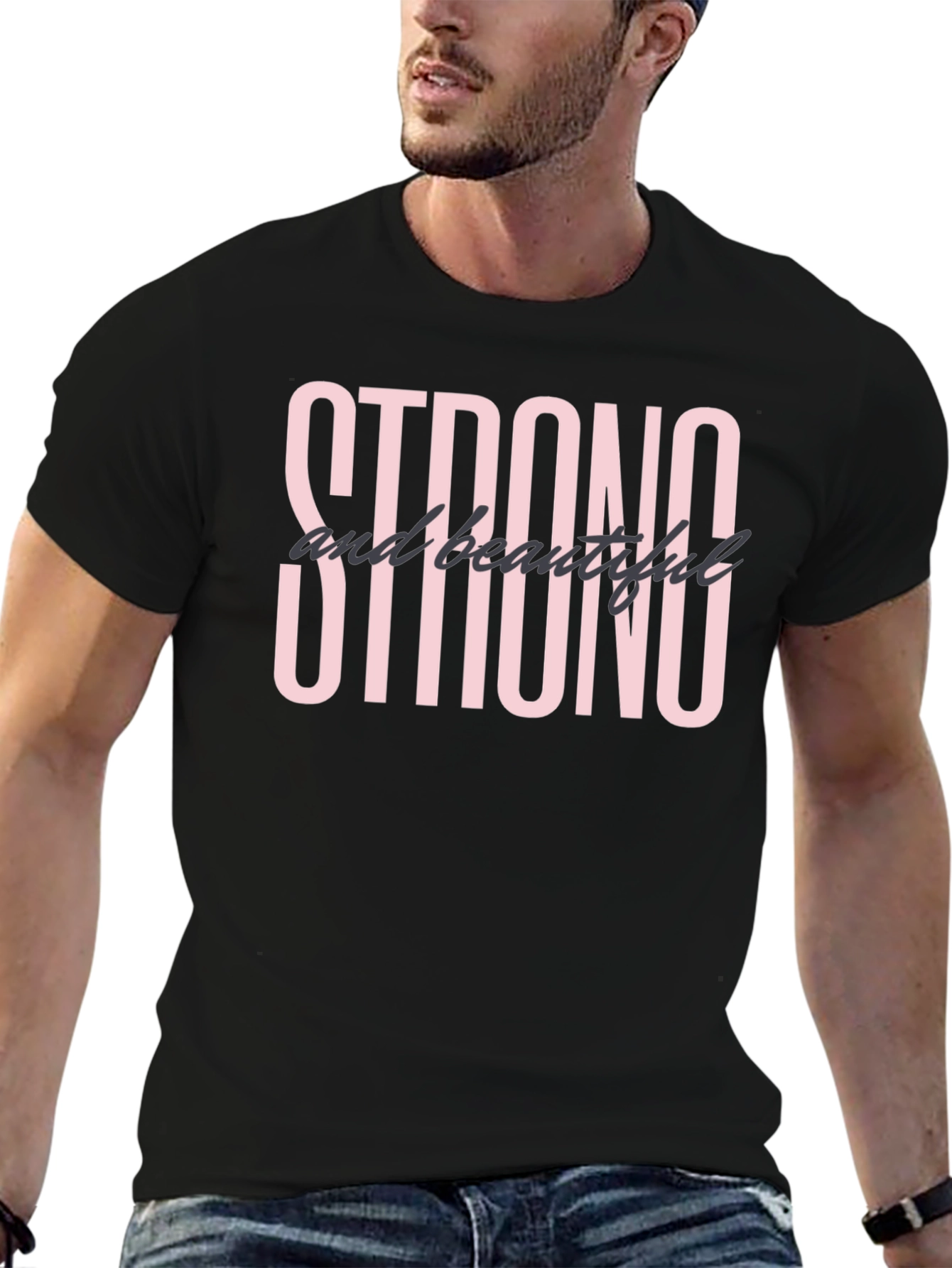 Strong and Beautiful Graphic T-Shirt - Black