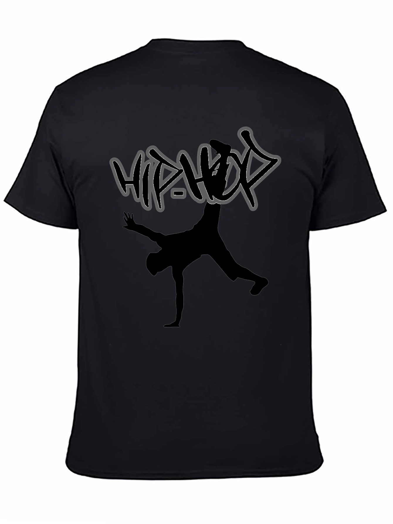 Hip Hop Dancer Graphic T-Shirt - Stylish Black Tee