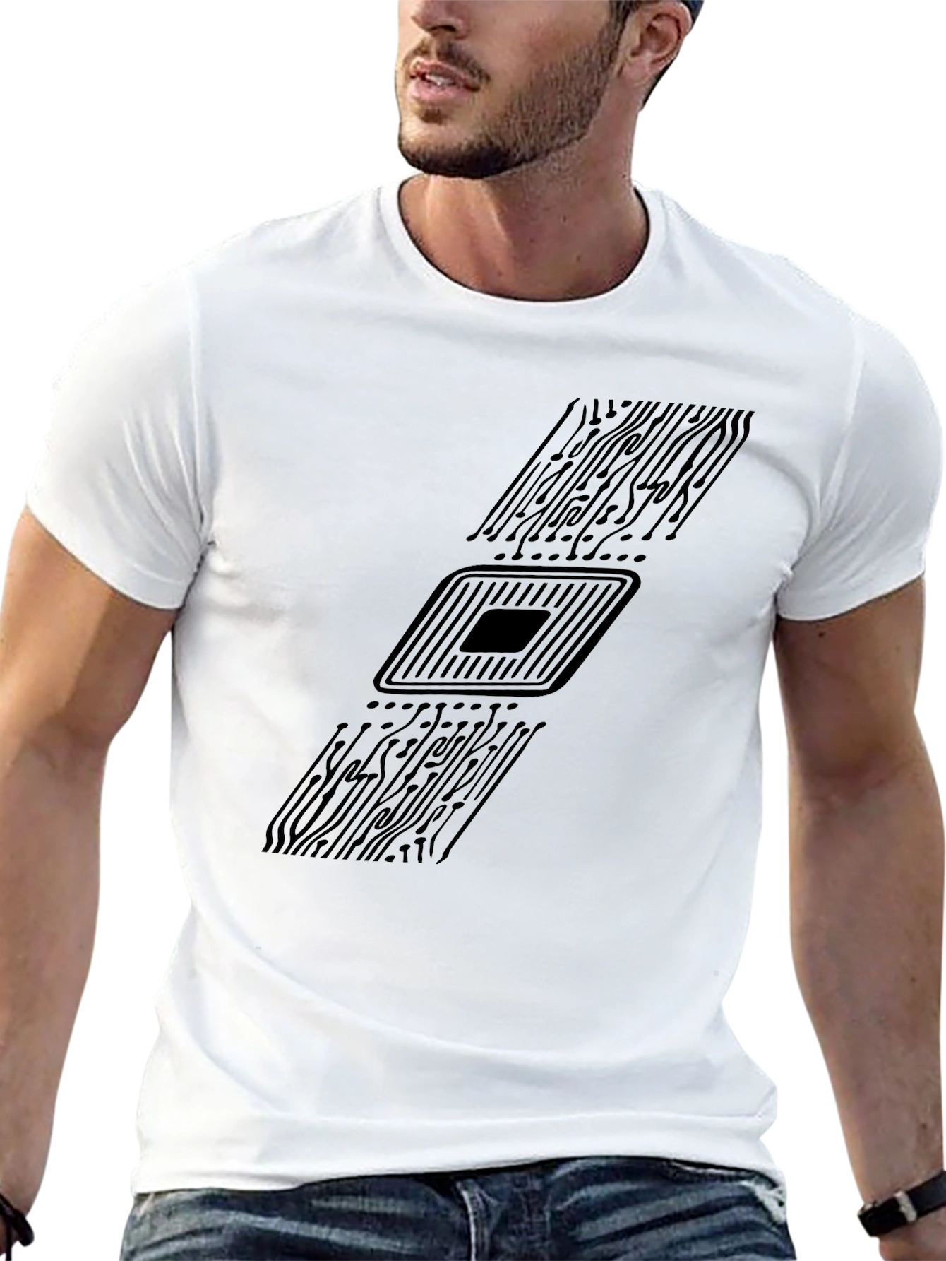 Circuit Board Graphic T-Shirt - Tech Enthusiast Style