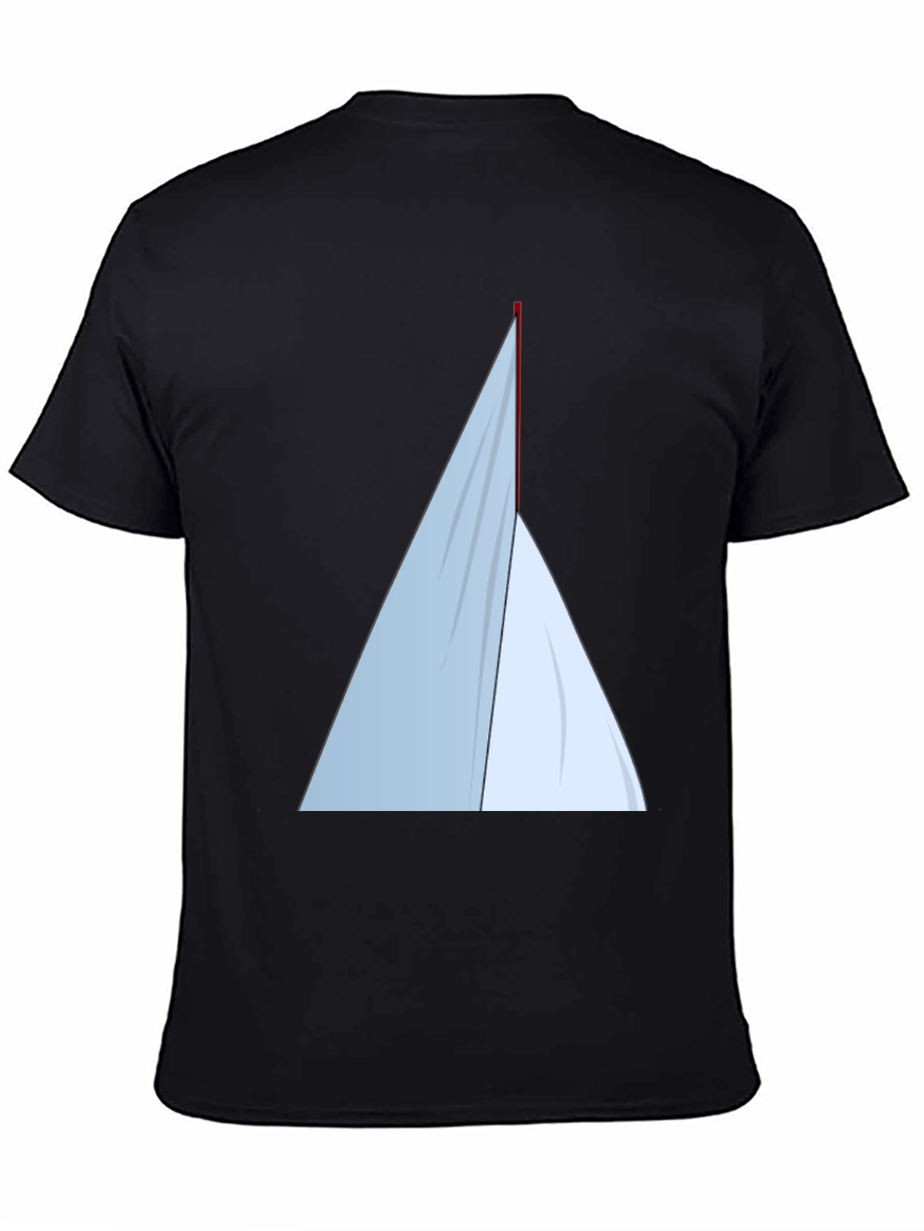 Minimalist Sailboat Graphic Tee - Black