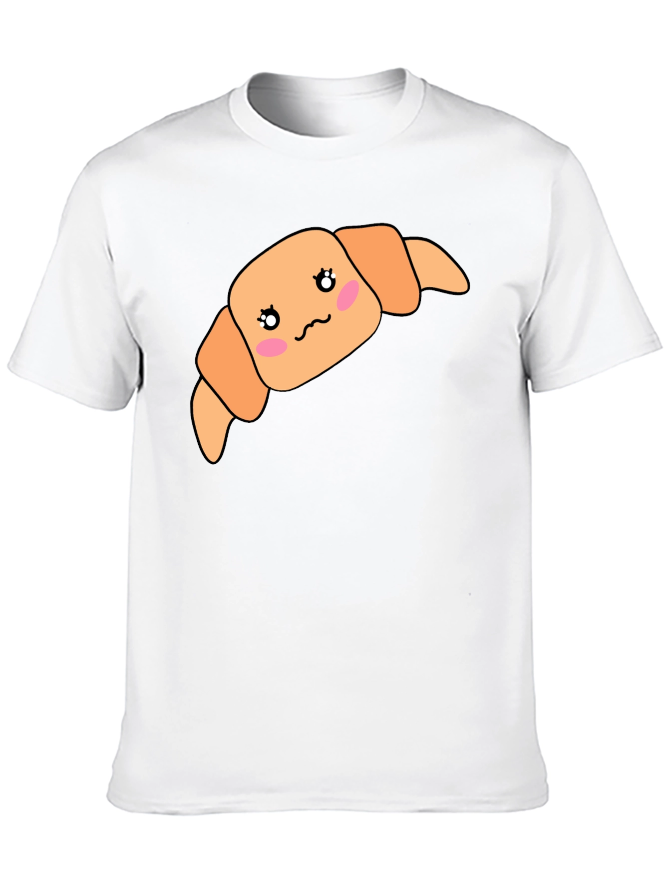 Kawaii Croissant Black T-Shirt