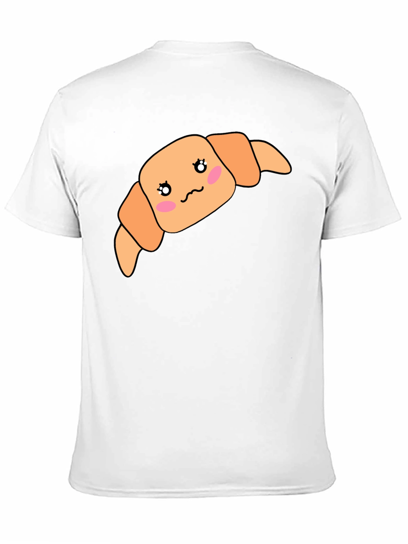 Kawaii Croissant Black T-Shirt