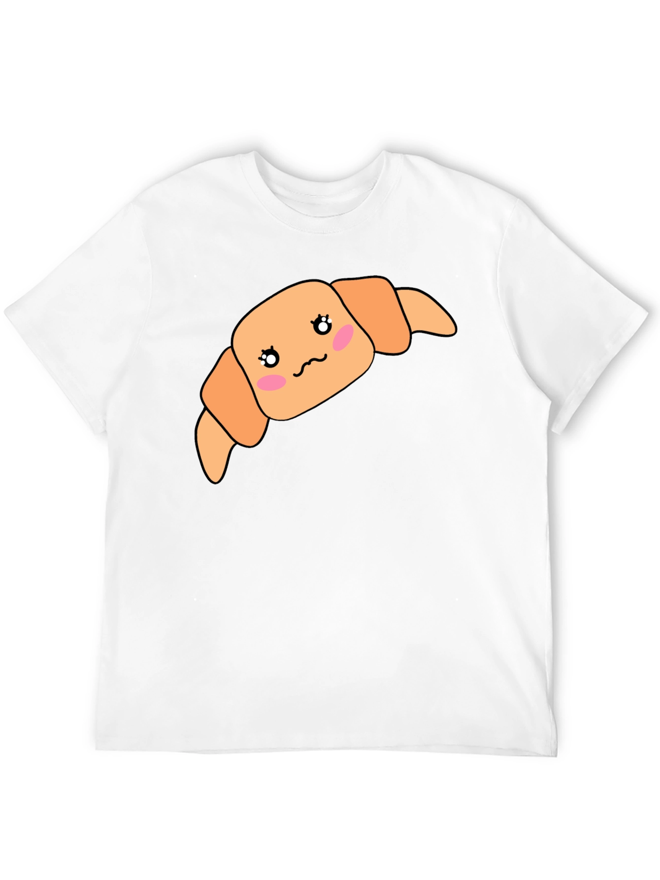 Kawaii Croissant Black T-Shirt