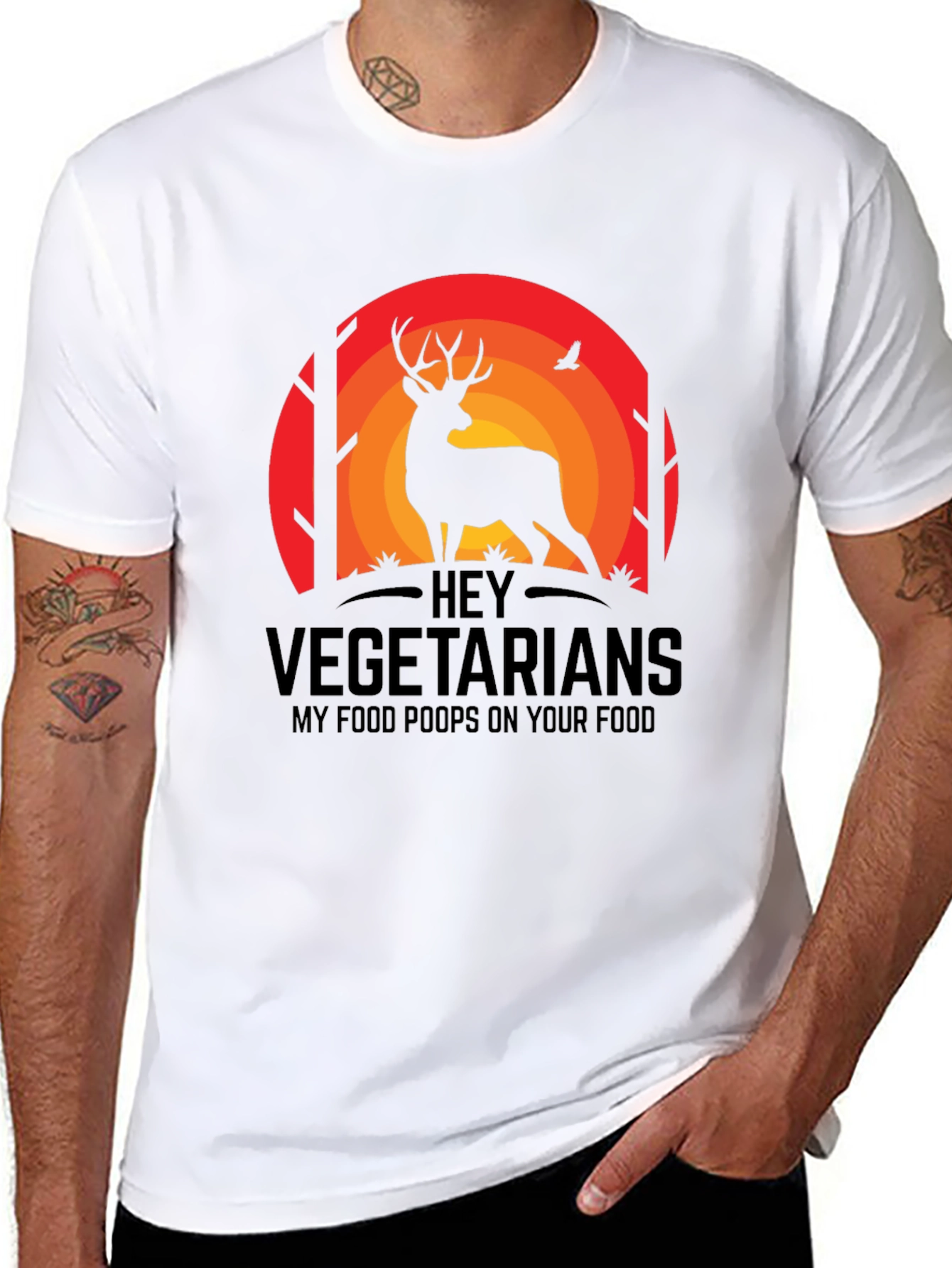 Hey Vegetarians Funny Deer T-Shirt