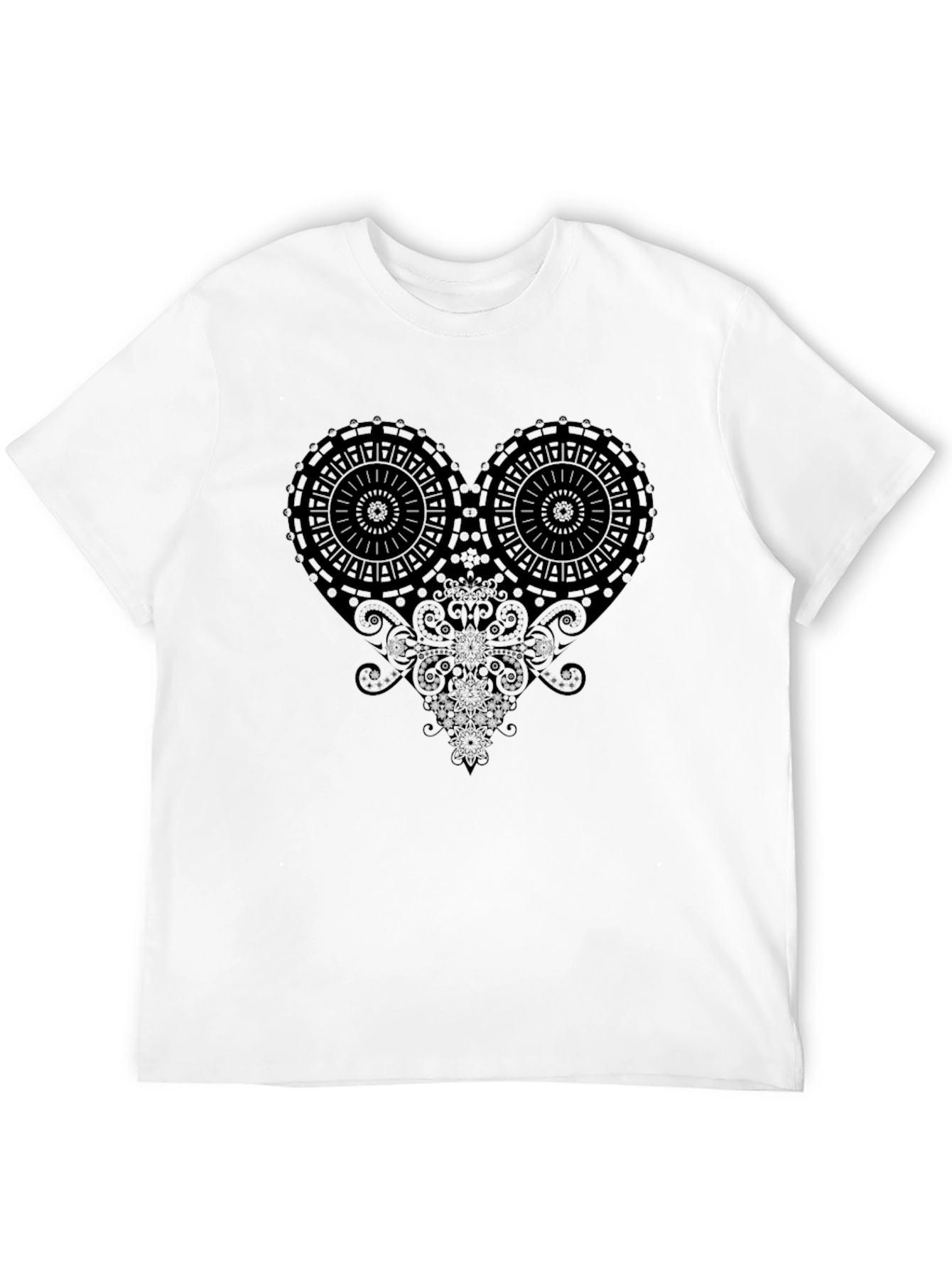 Abstract Heart Graphic Black T-Shirt