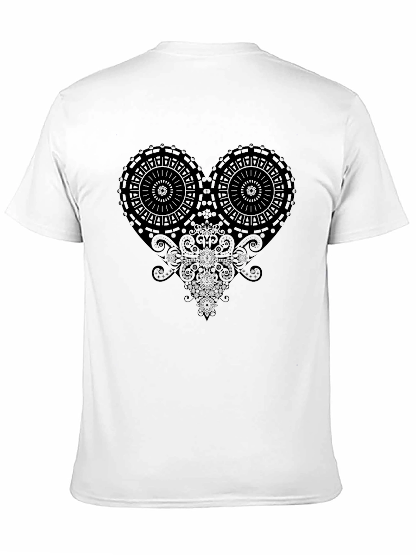 Abstract Heart Graphic Black T-Shirt