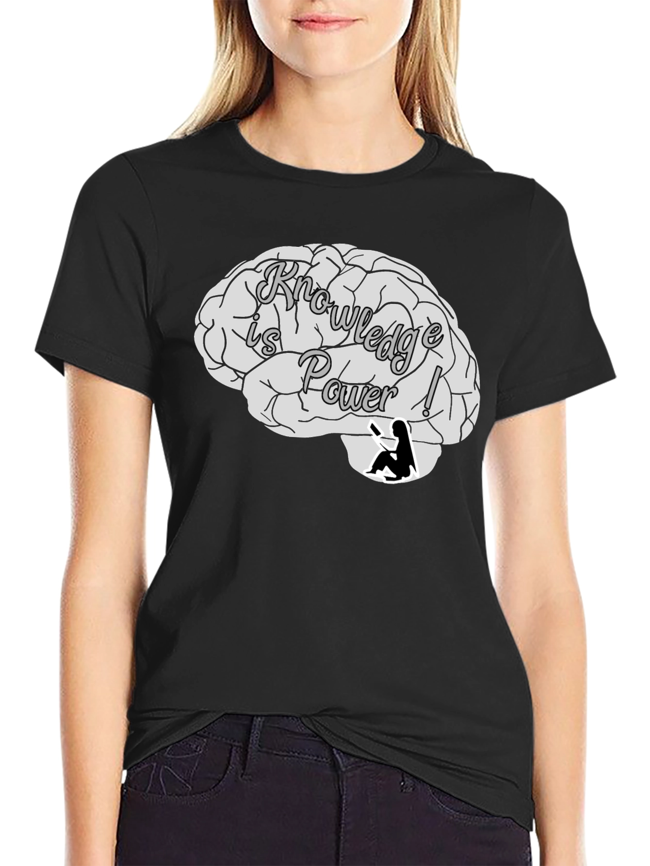 Knowledge is Power Brain Graphic T-Shirt