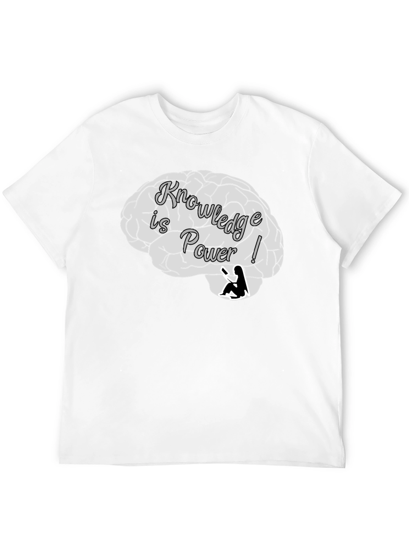 Knowledge is Power Brain Graphic T-Shirt
