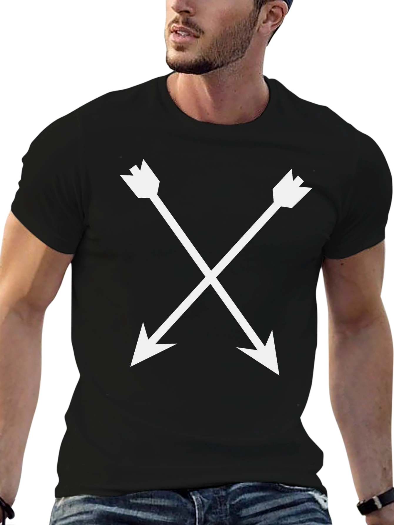 Arrow Cross Graphic Black T-Shirt