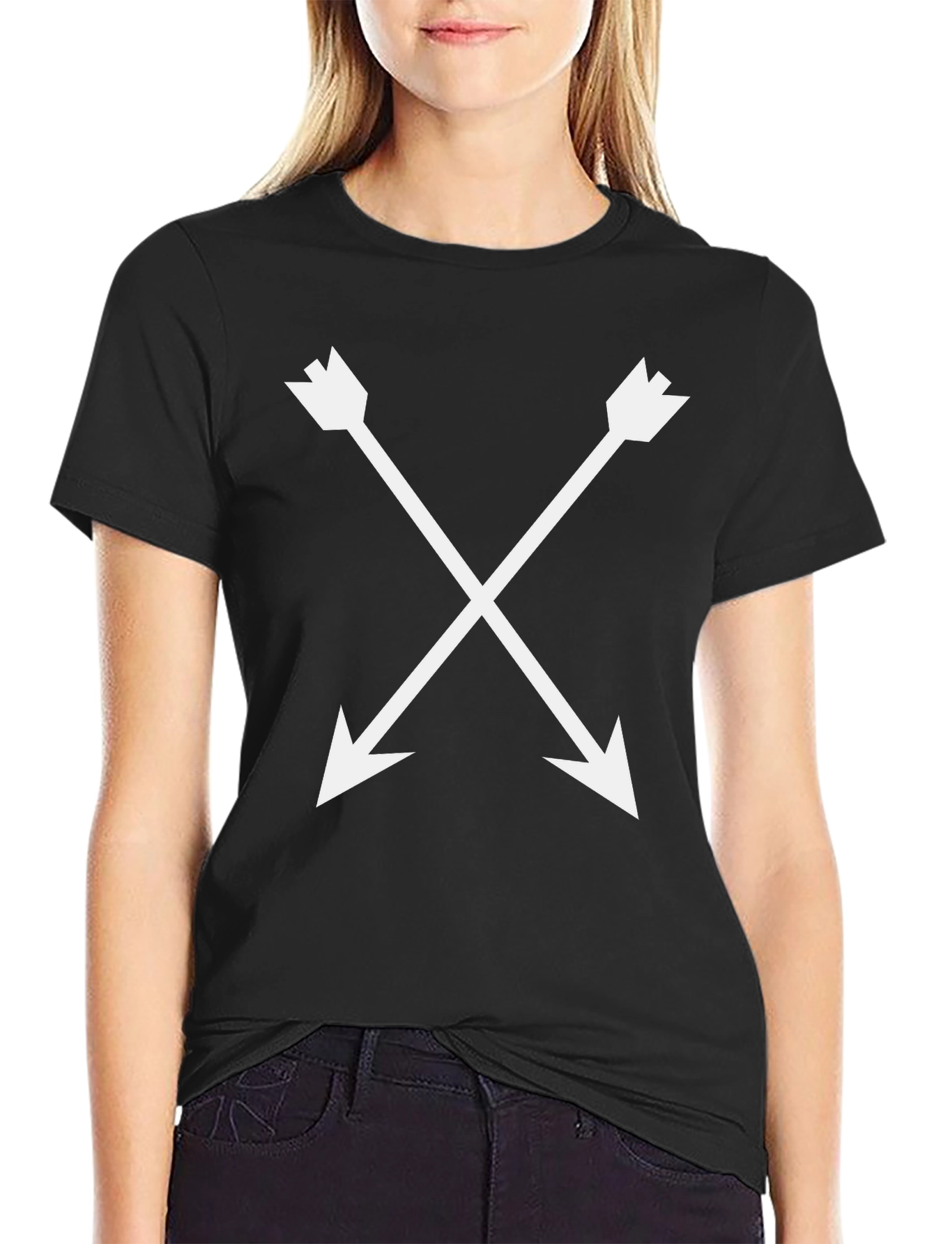Arrow Cross Graphic Black T-Shirt