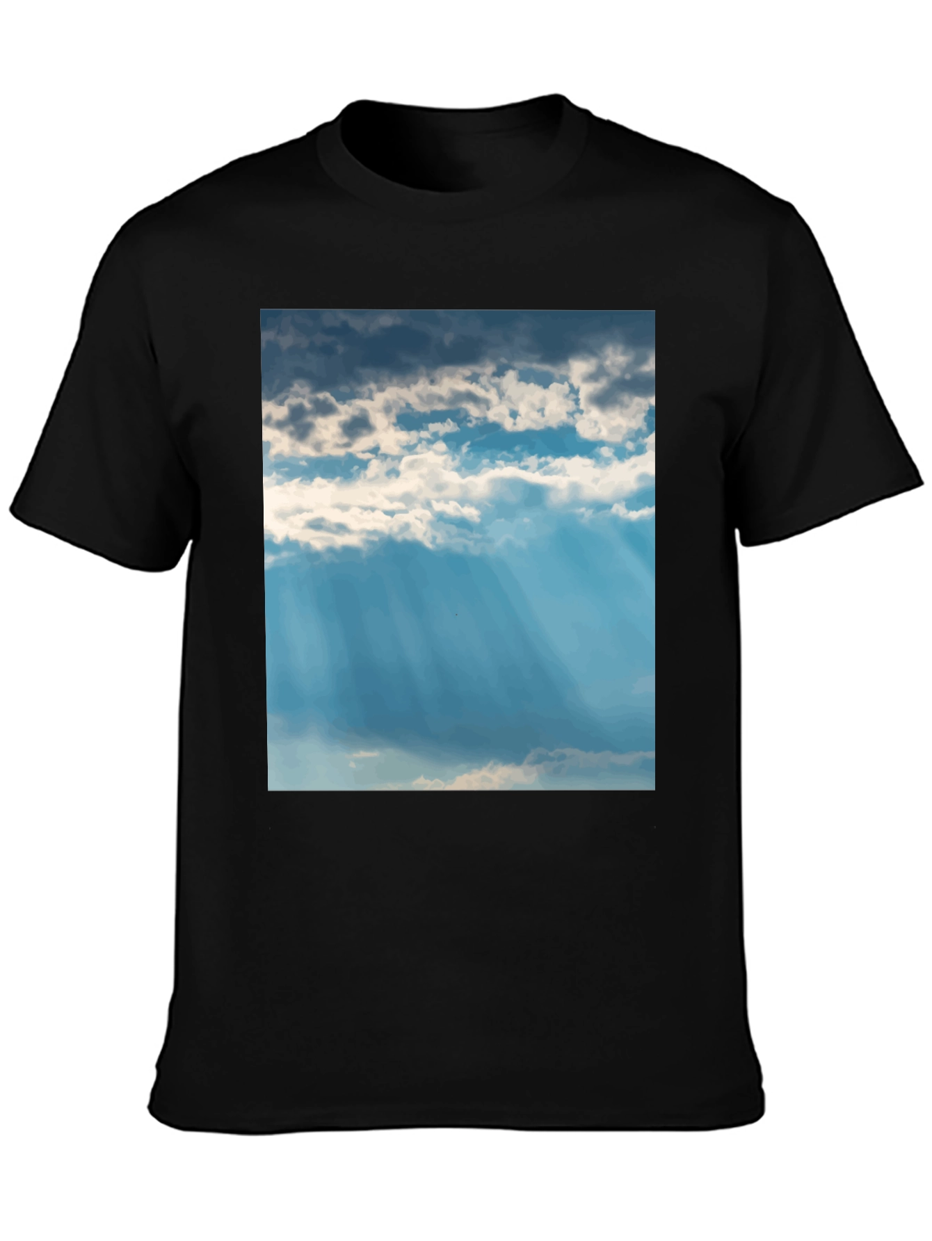 Sky Cloudscape Graphic Tee - Unisex Black T-Shirt