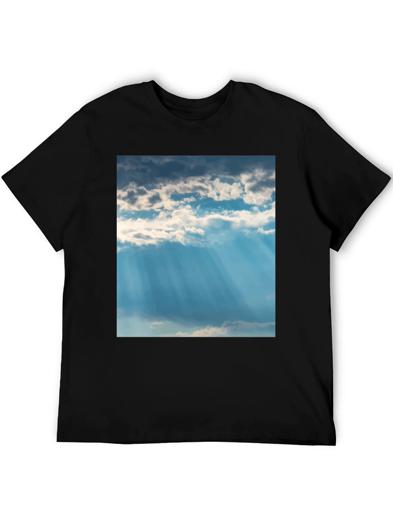 Sky Cloudscape Graphic Tee - Unisex Black T-Shirt