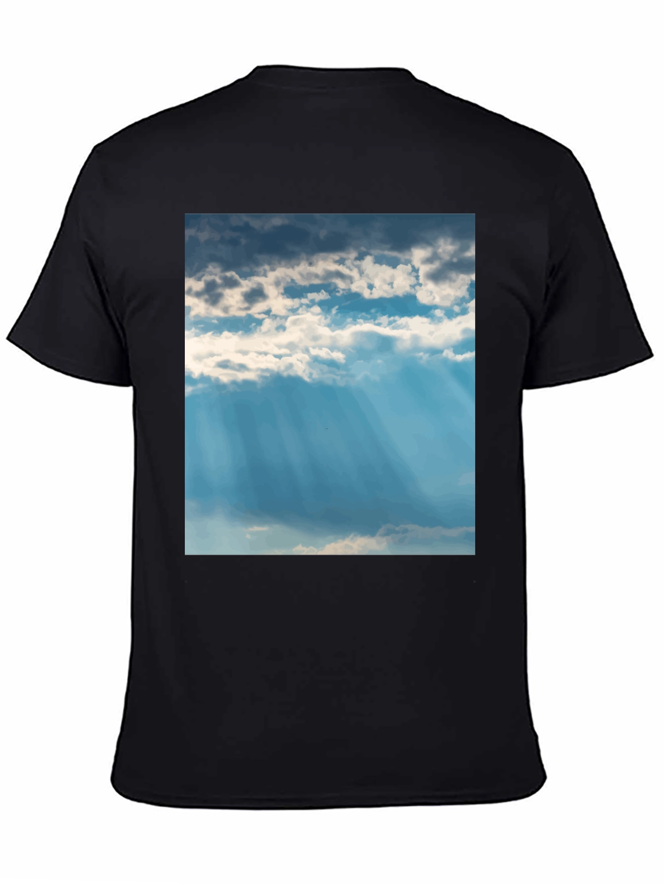 Sky Cloudscape Graphic Tee - Unisex Black T-Shirt