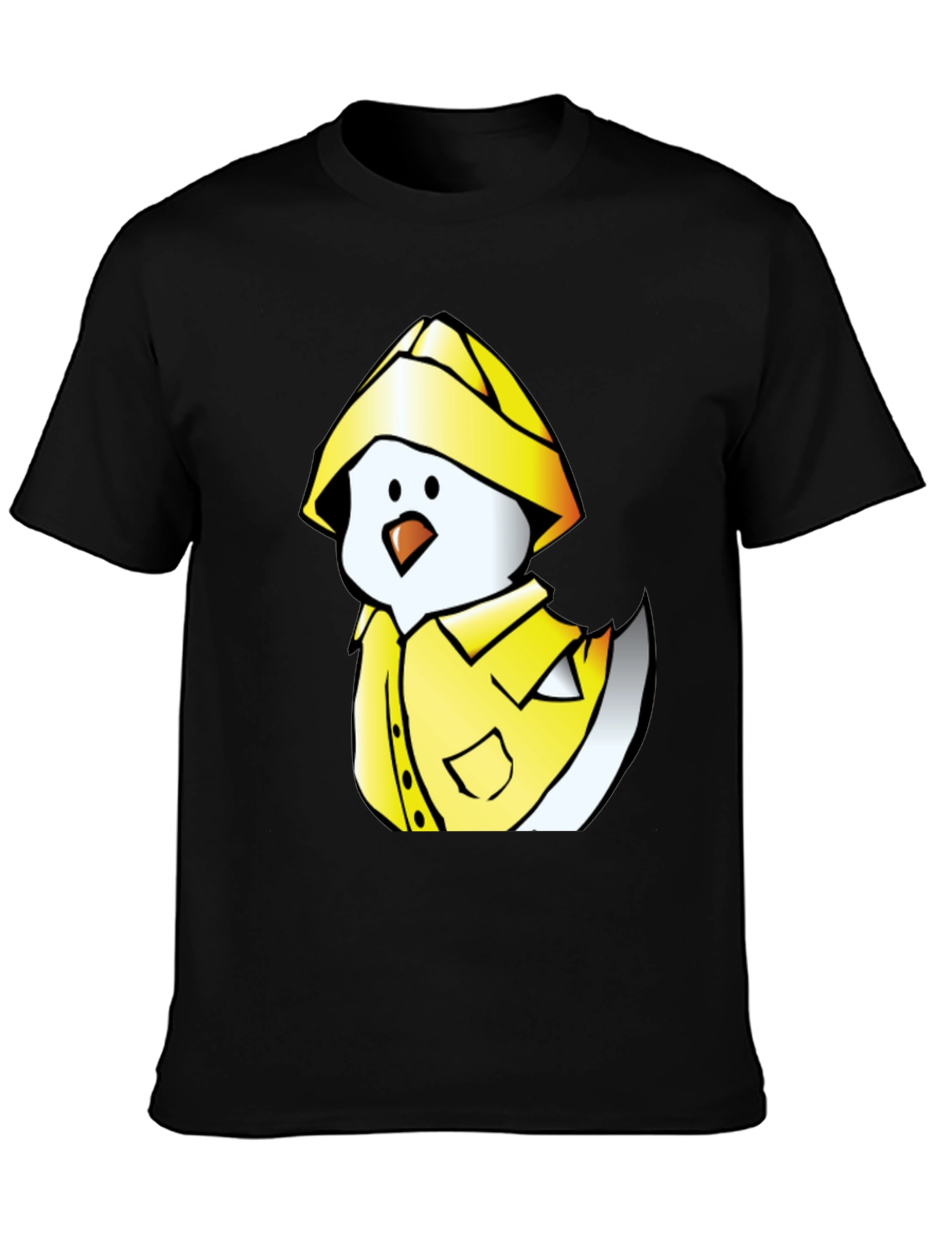Duck in Raincoat Graphic Tee - Black Cotton T-Shirt