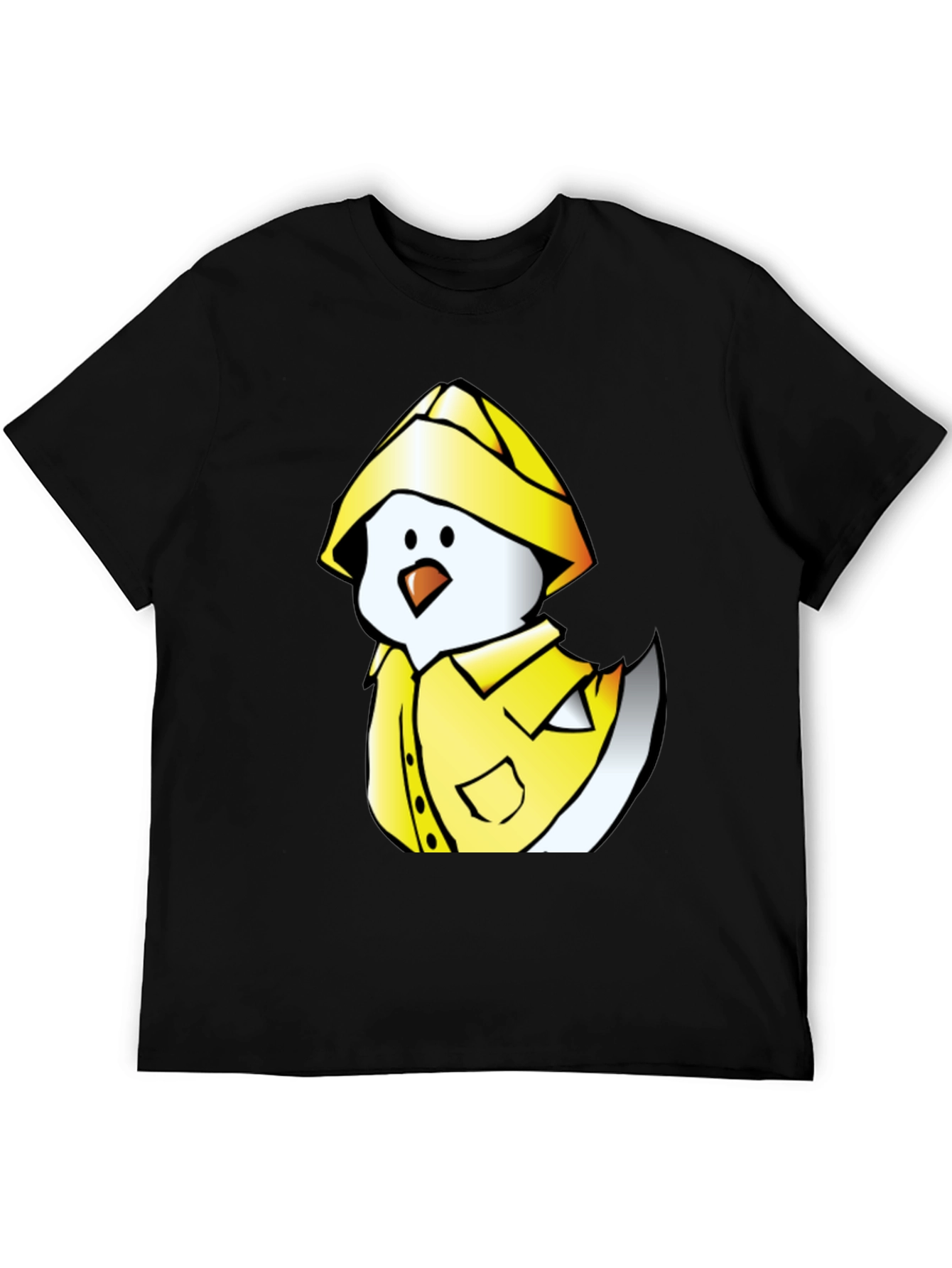 Duck in Raincoat Graphic Tee - Black Cotton T-Shirt