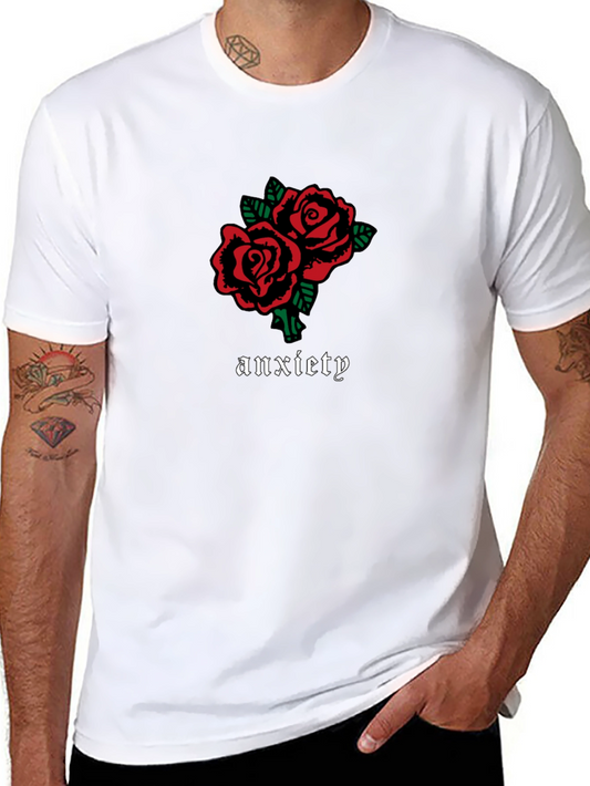 Anxiety Rose Graphic Tee - Black Casual Shirt
