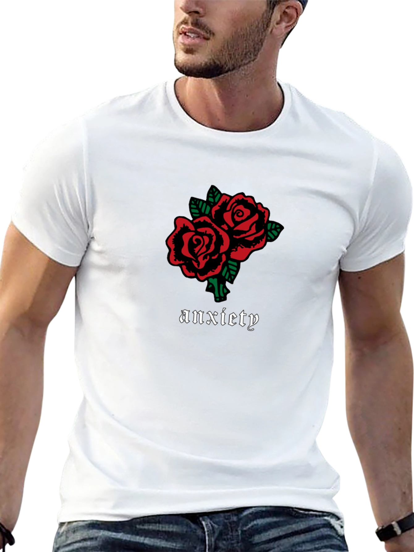 Anxiety Rose Graphic Tee - Black Casual Shirt