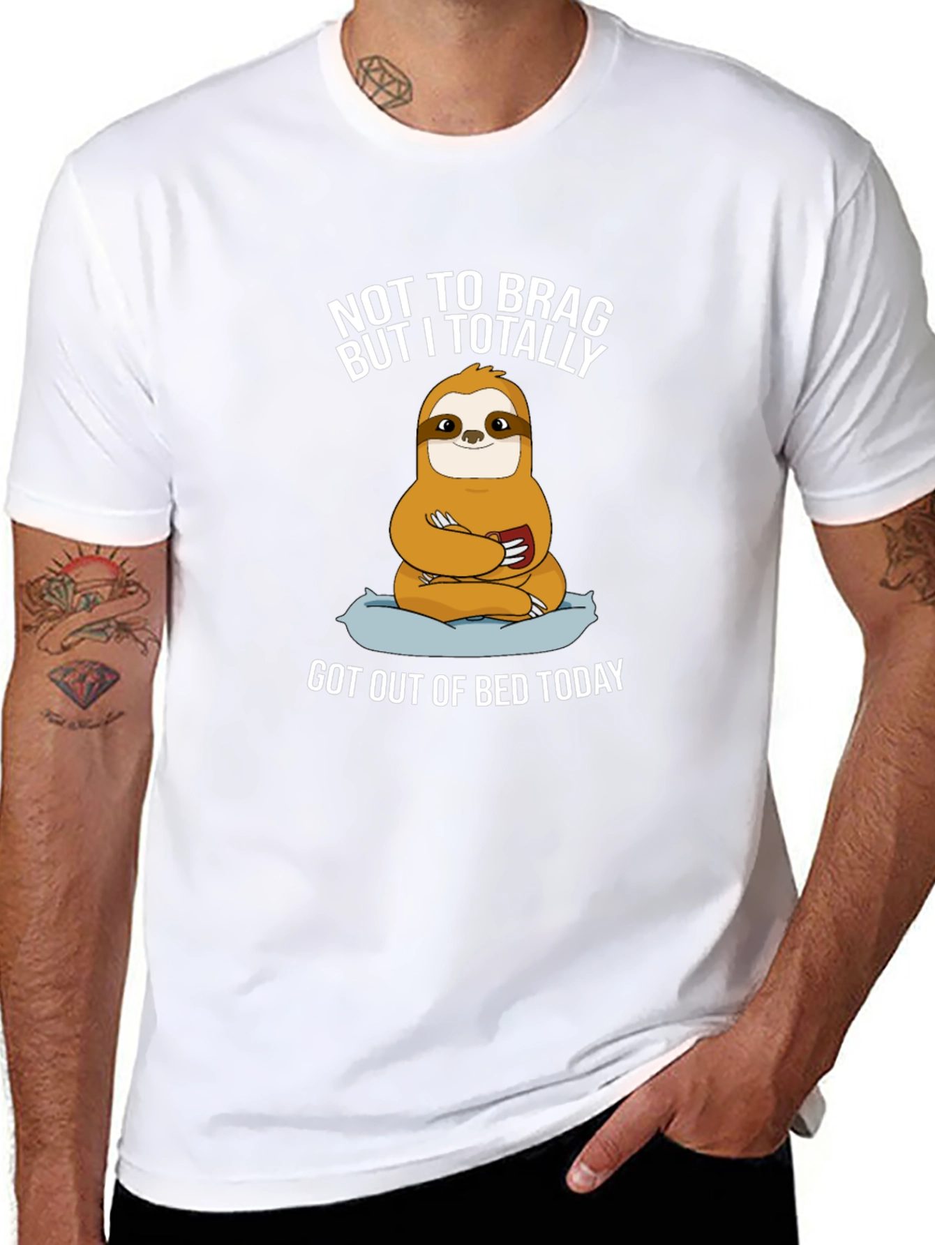Funny Sloth Graphic T-Shirt - Not To Brag