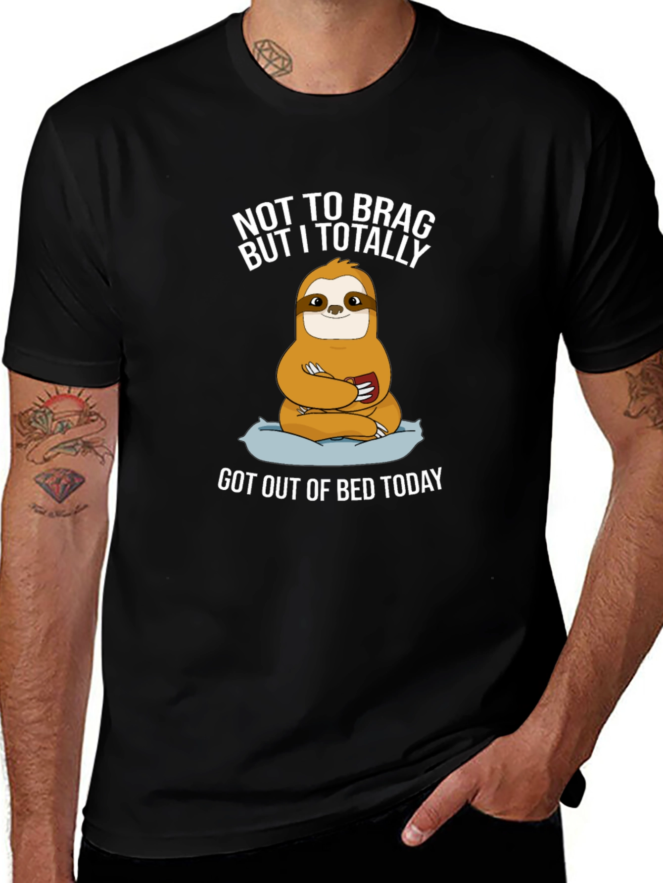Funny Sloth Graphic T-Shirt - Not To Brag