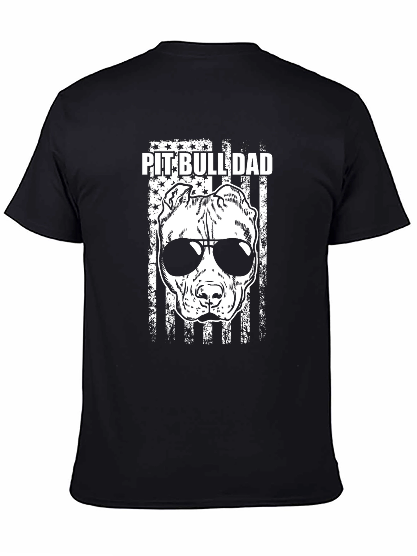 Pit Bull Dad Graphic Tee - Black