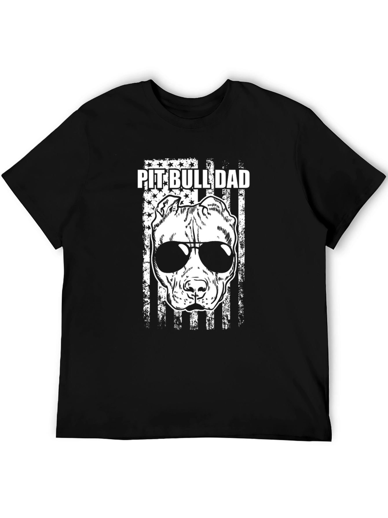 Pit Bull Dad Graphic Tee - Black