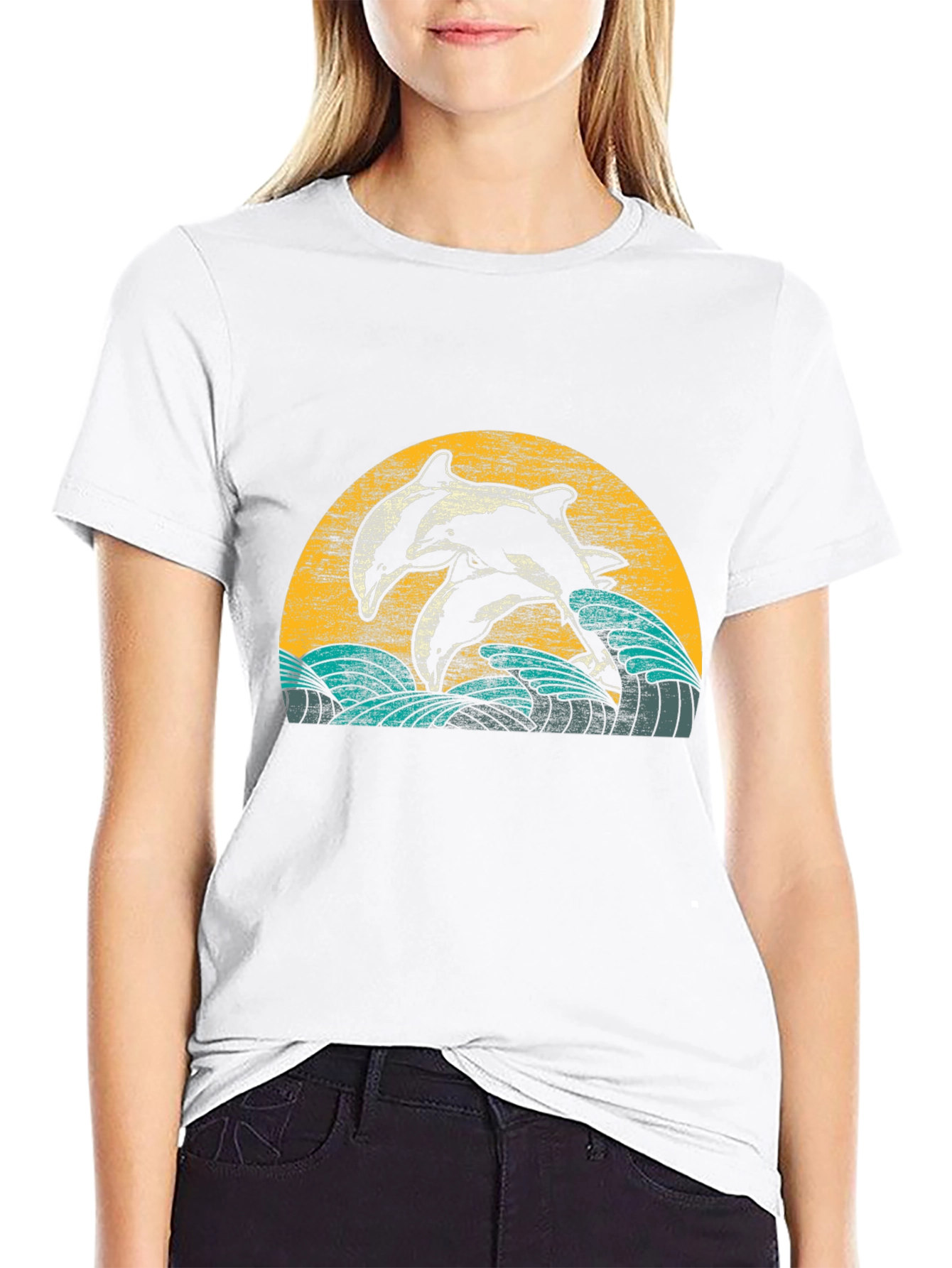 Dolphin Graphic T-Shirt - Retro Ocean Design