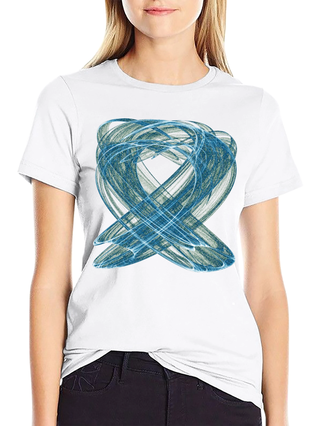 Abstract Swirl Graphic Tee - Modern Black T-Shirt