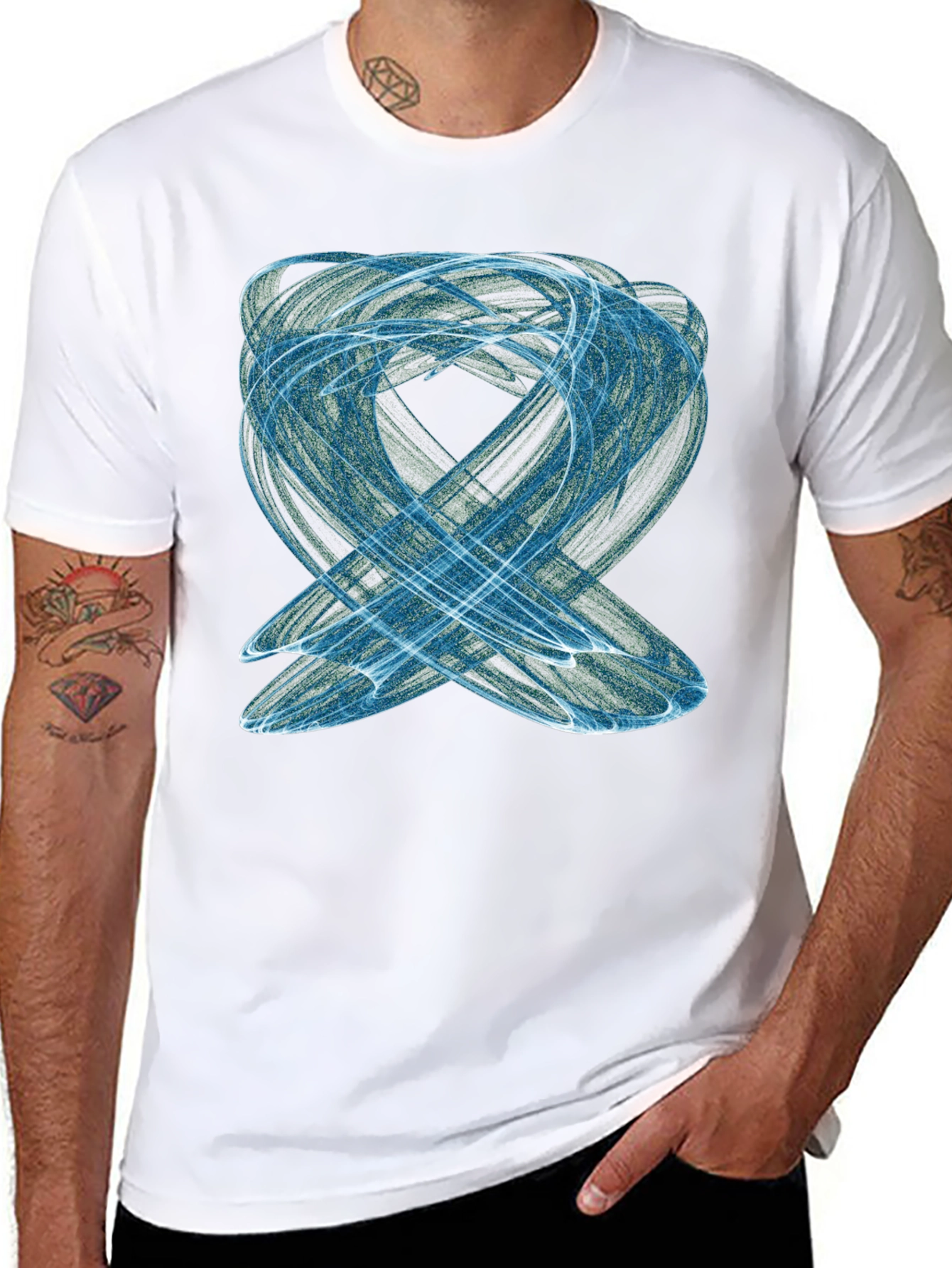 Abstract Swirl Graphic Tee - Modern Black T-Shirt